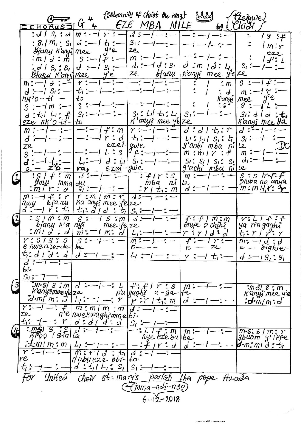 Eze Mba Nile - Download Choir Script PDF