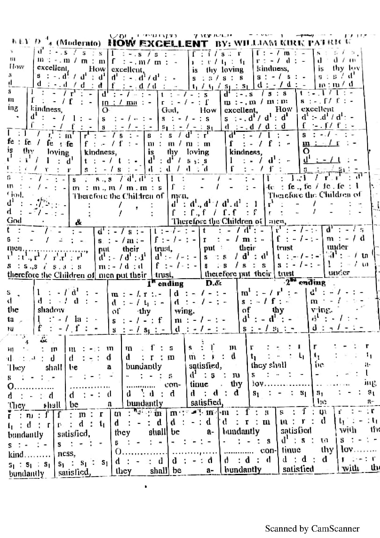 How Excellent - Download Choir Script PDF