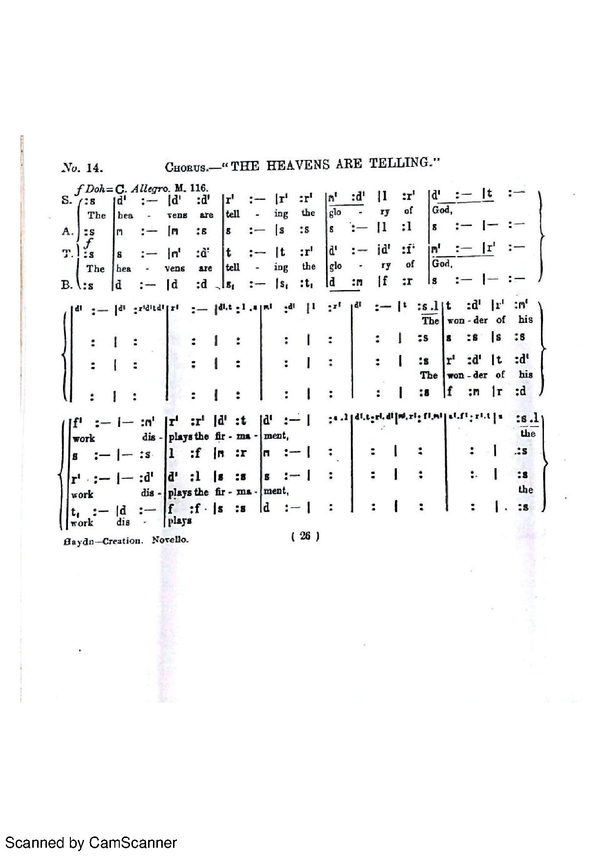 The Heavens Are Telling(sofa) - Download Choir Script PDF