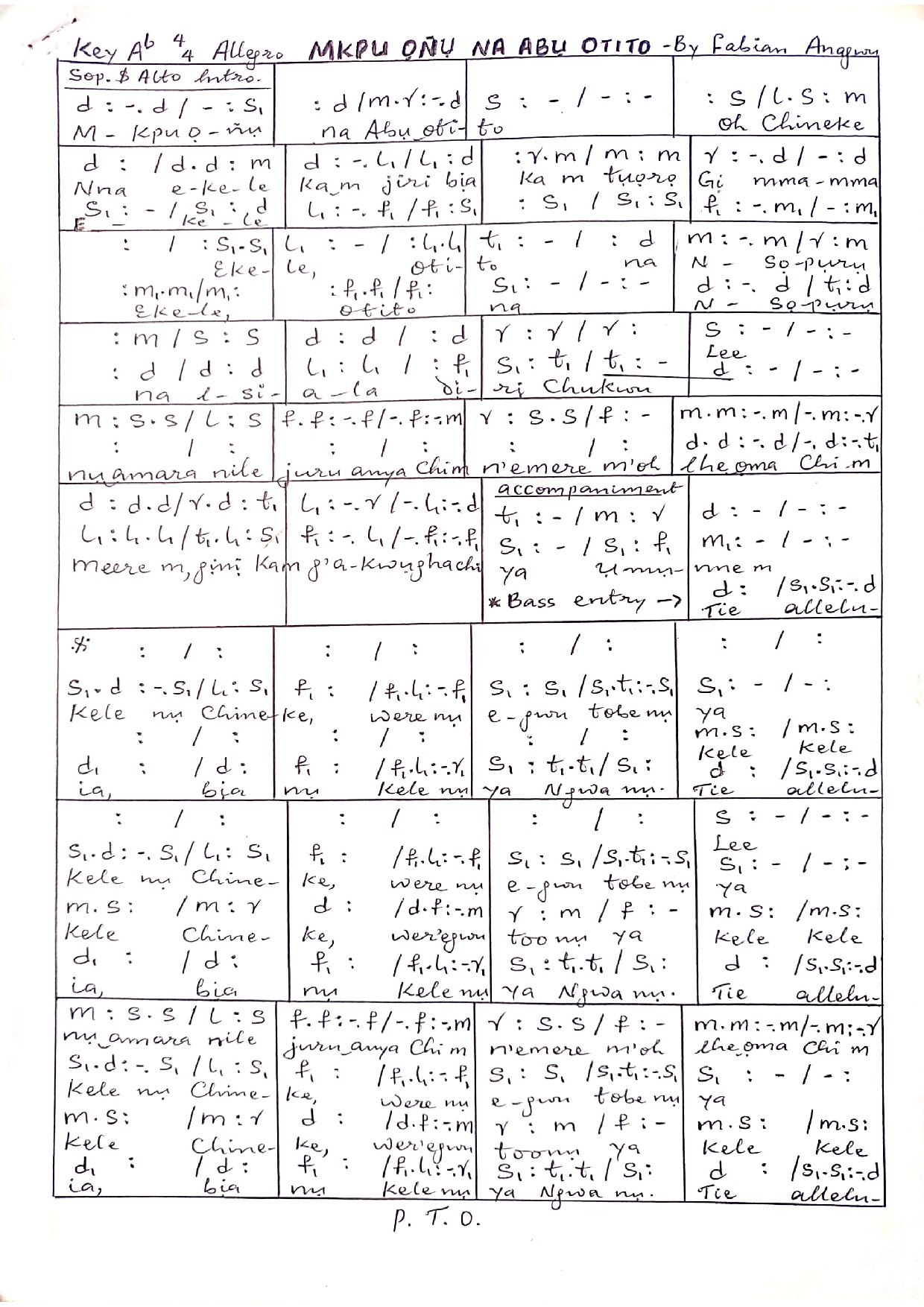 Mkpu ọṅụ Na Abụ Otito - Download Choir Script PDF