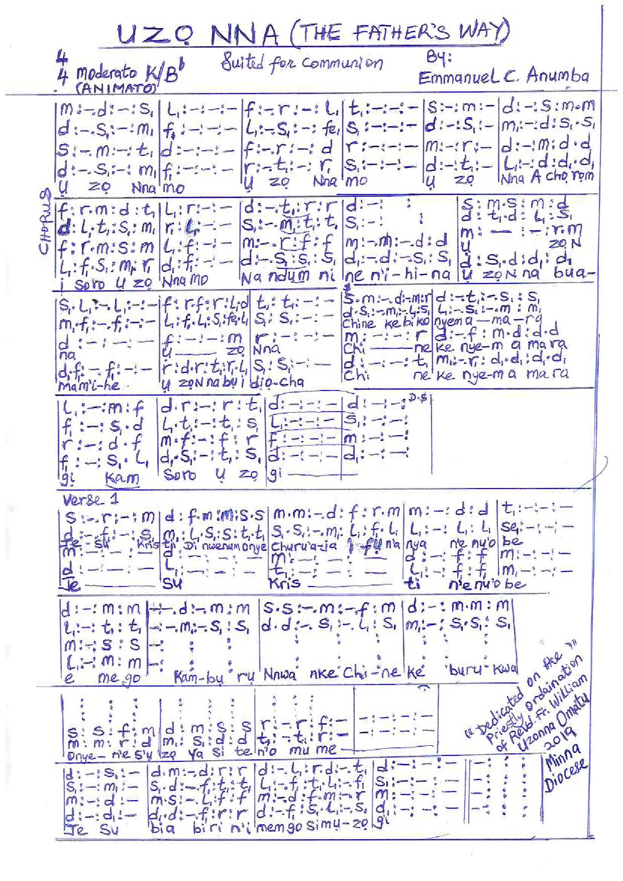 Uzo Nna - Download Choir Script PDF