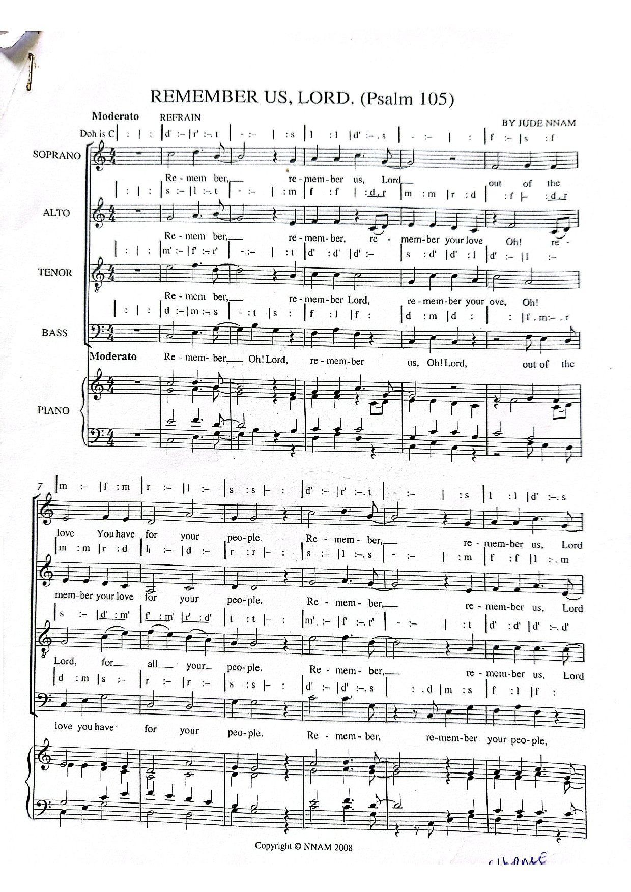 Remember Us Lord - Download Choir Script PDF