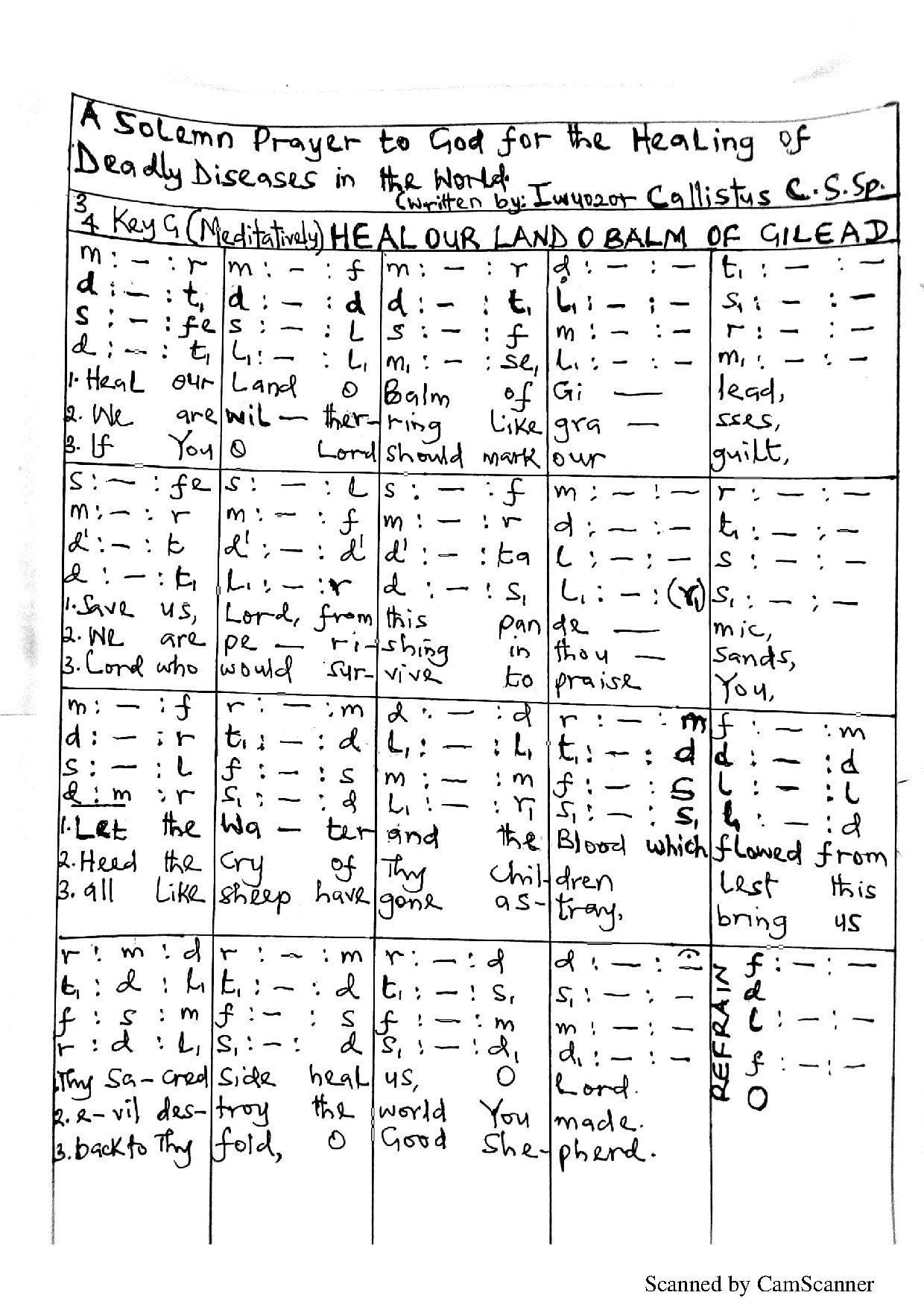 Balm Of Gilead By Iwuozor Callistus C.s.sp. - Download Choir Script PDF