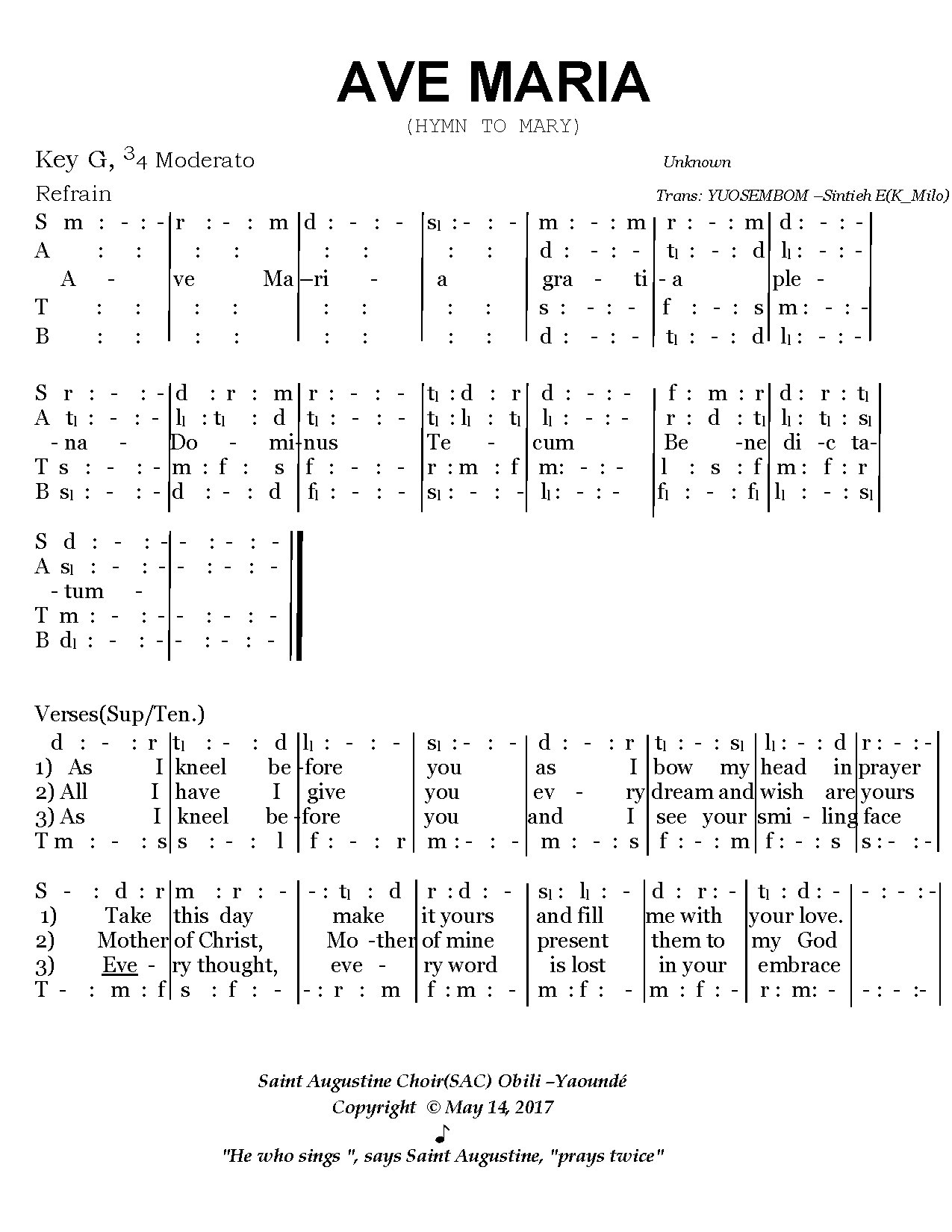Ave Maria — As I Kneel Before You
