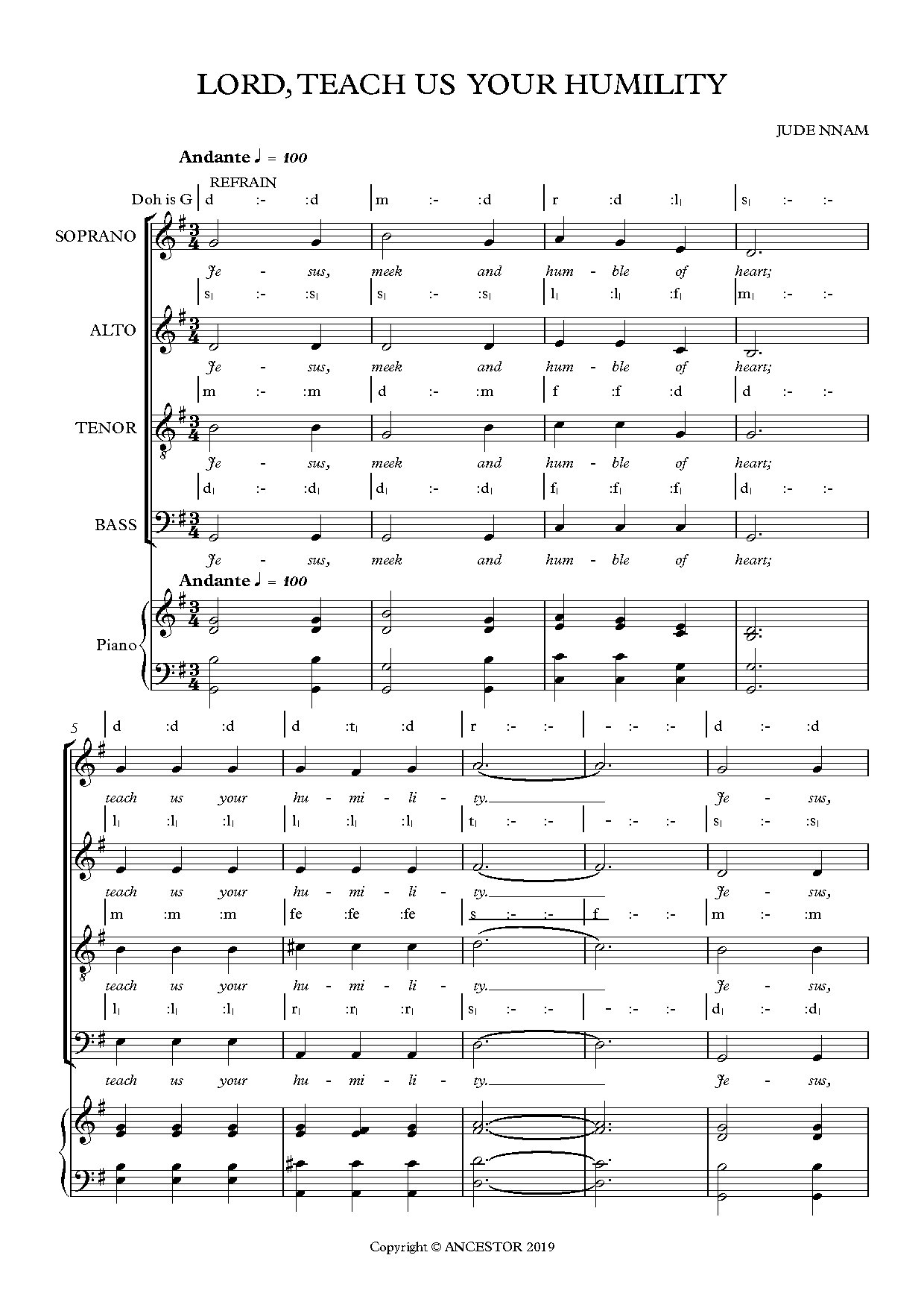 Lord, Teach Us Your Humility - Download Choir Script PDF