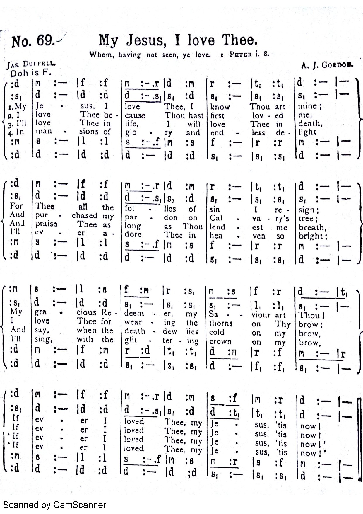 My Jesus, I Love Thee ~ A.j. Gordon - Download Choir Script PDF