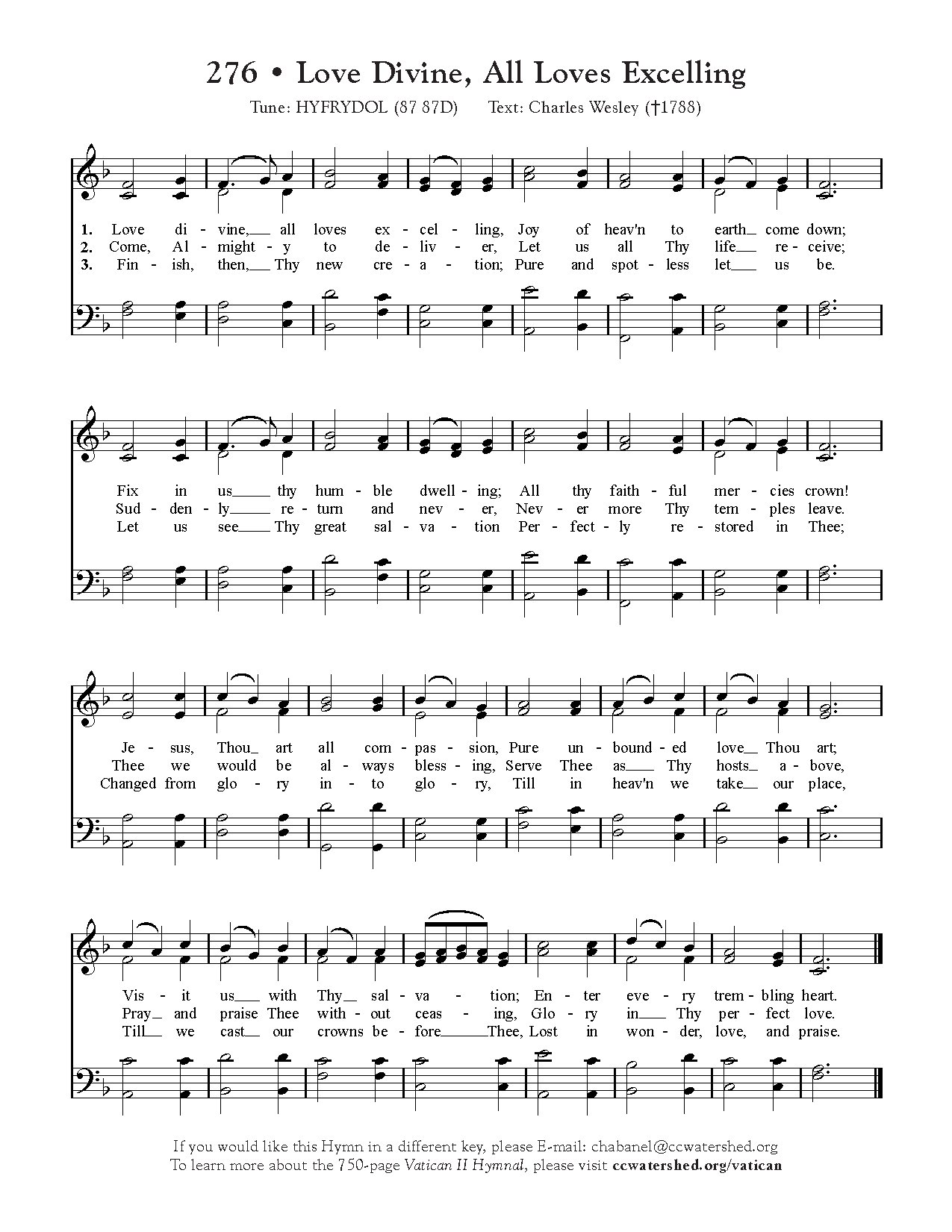 Love Divine, All Loves Excelling - Download Choir Script PDF