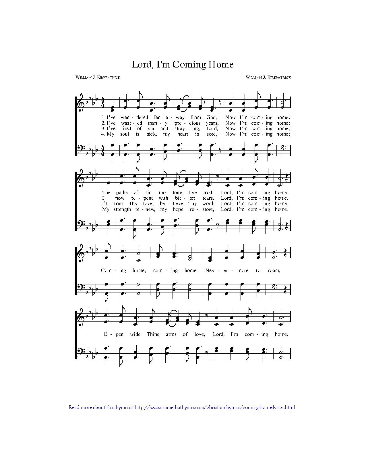 Lord, I M Coming Home - Download Choir Script PDF