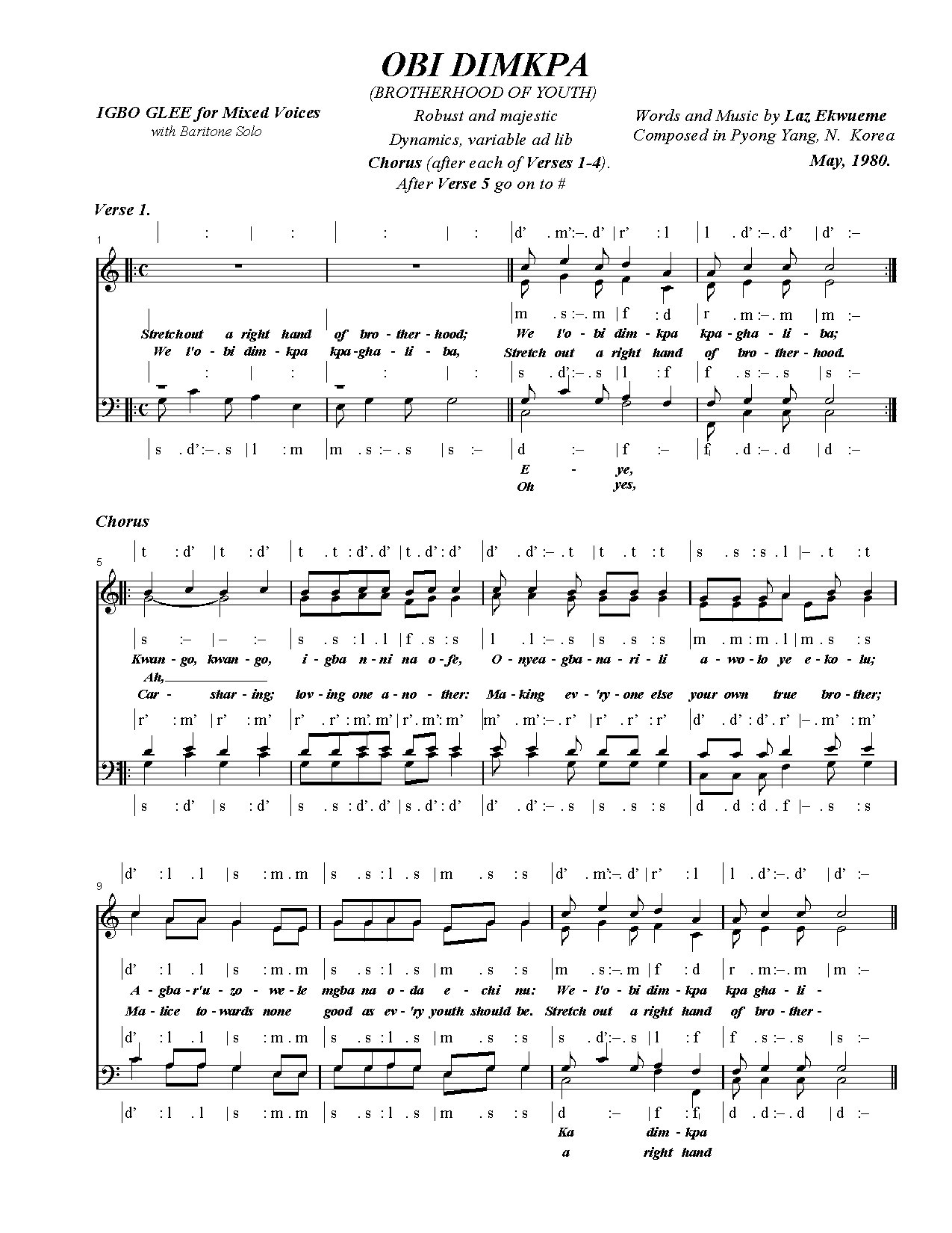 Obi Dimkpa - Download Choir Script PDF