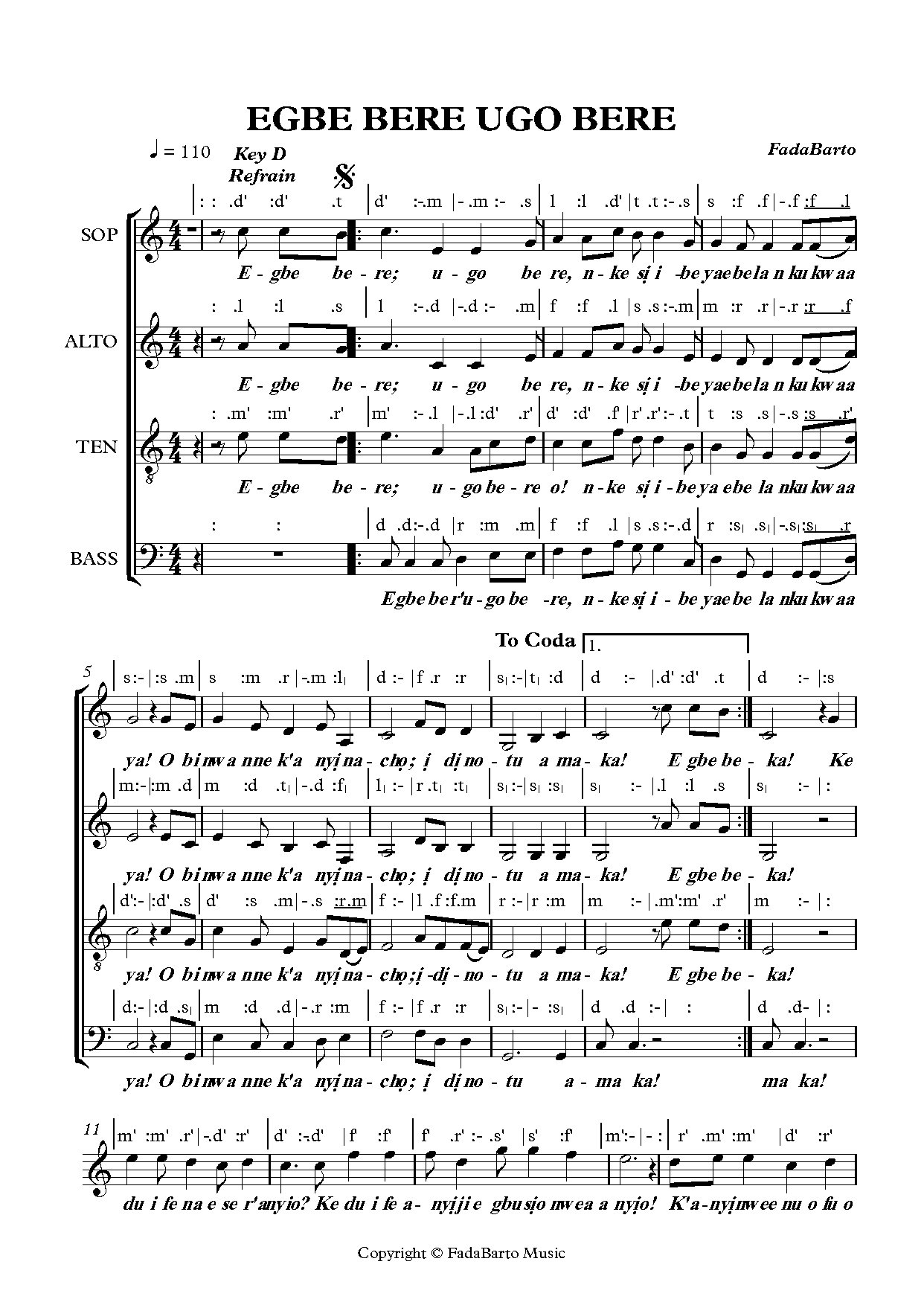 (Folk) Egbe Bere - Fr Bartholomew Ezeokafor