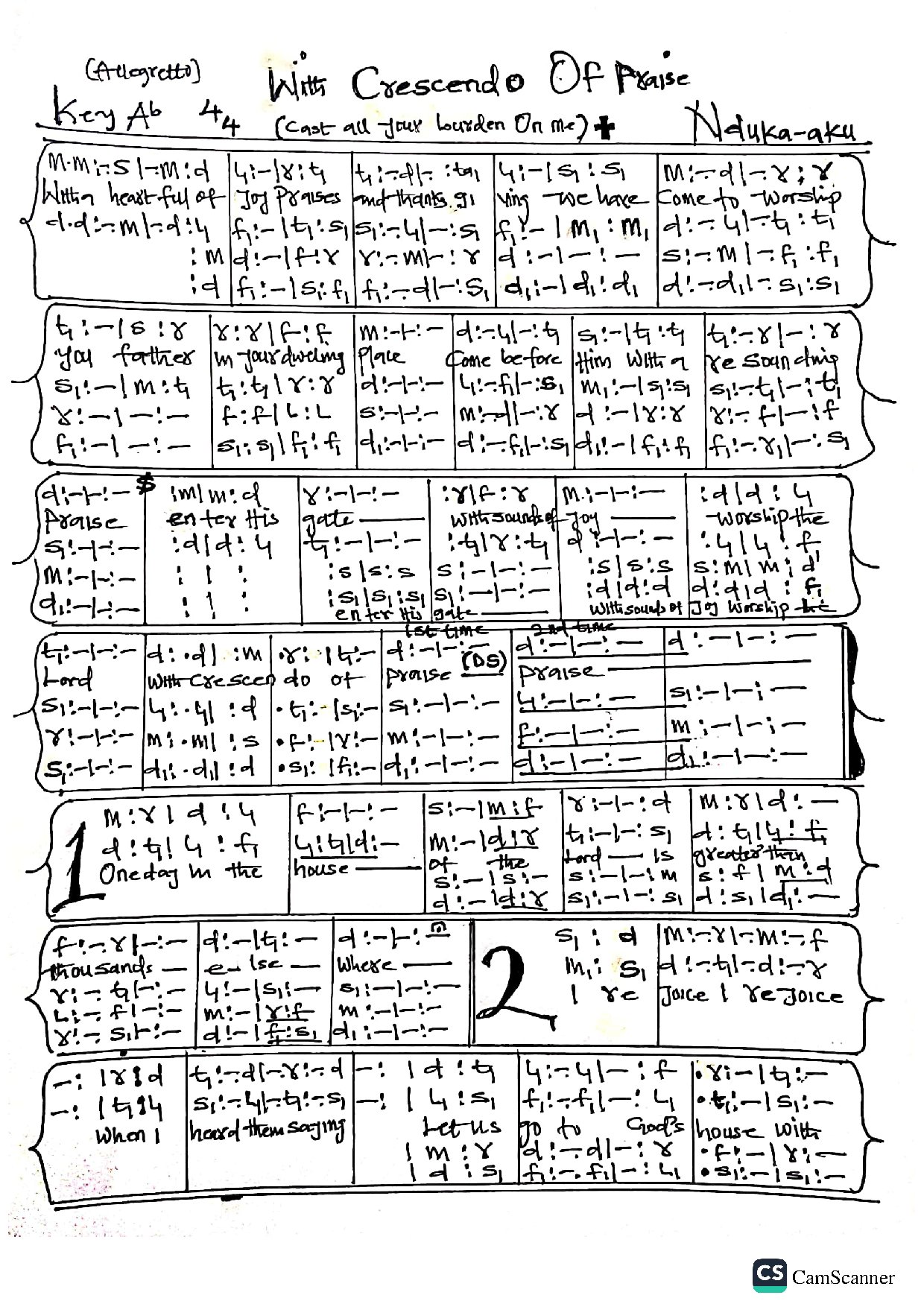 With Crescendo Of Praise By Ndk - Download Choir Script PDF