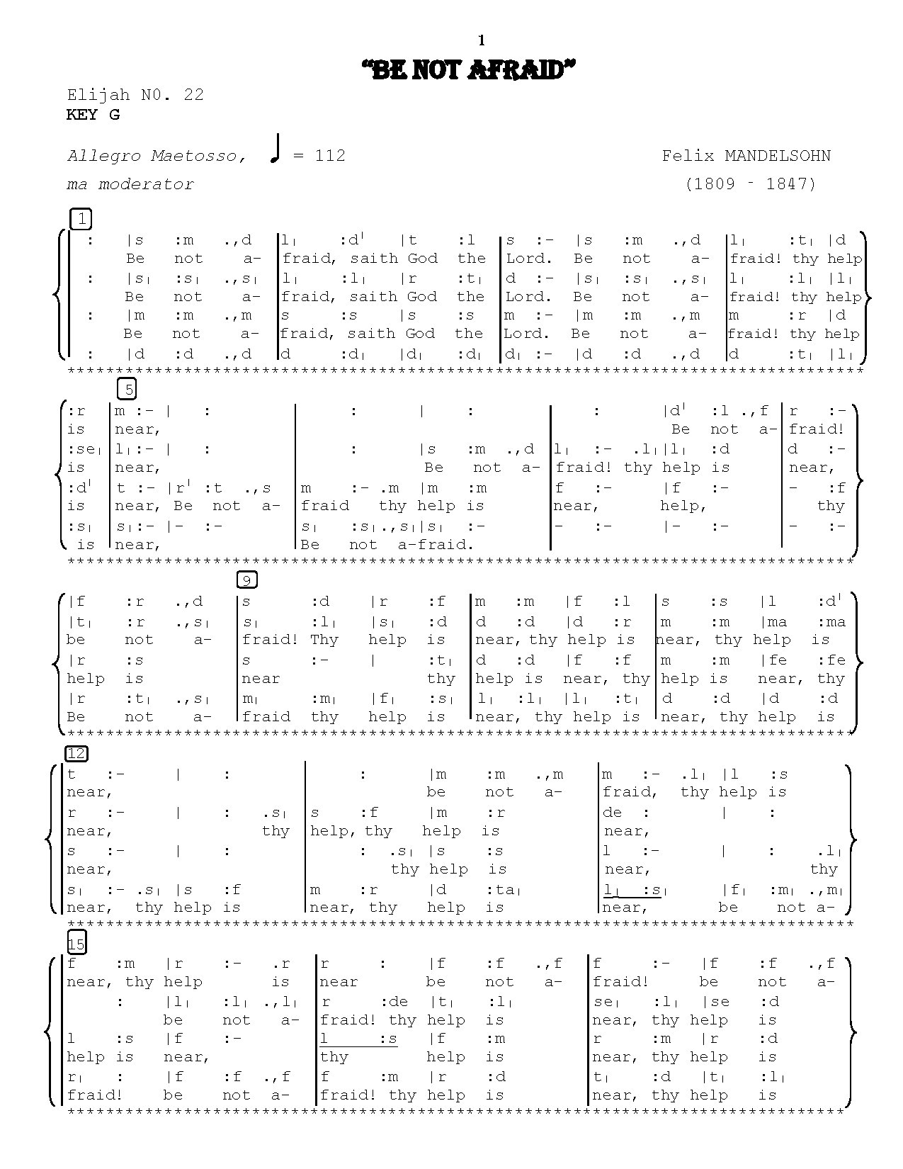 Be Not Afraid! National C - Download Choir Script PDF