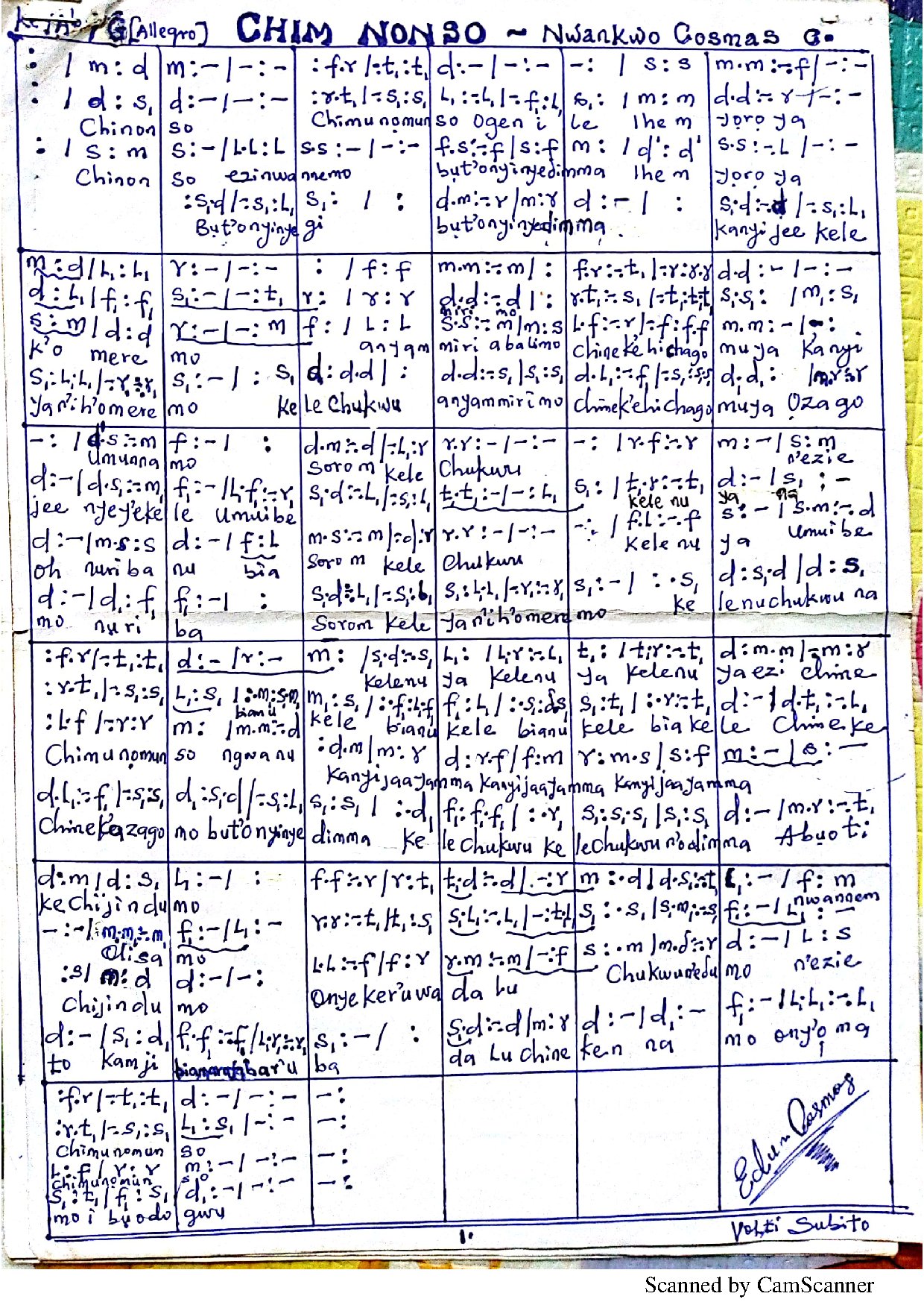Cosmic Album - Download Choir Script PDF