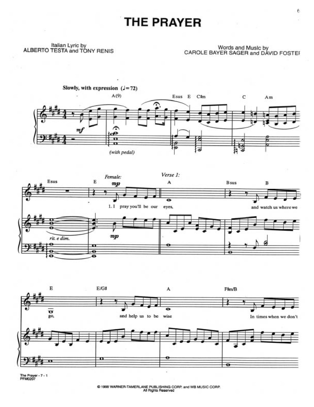 David+foster+-+the+prayer+(the+quest+for+camelot+(better) - Download Choir Script PDF