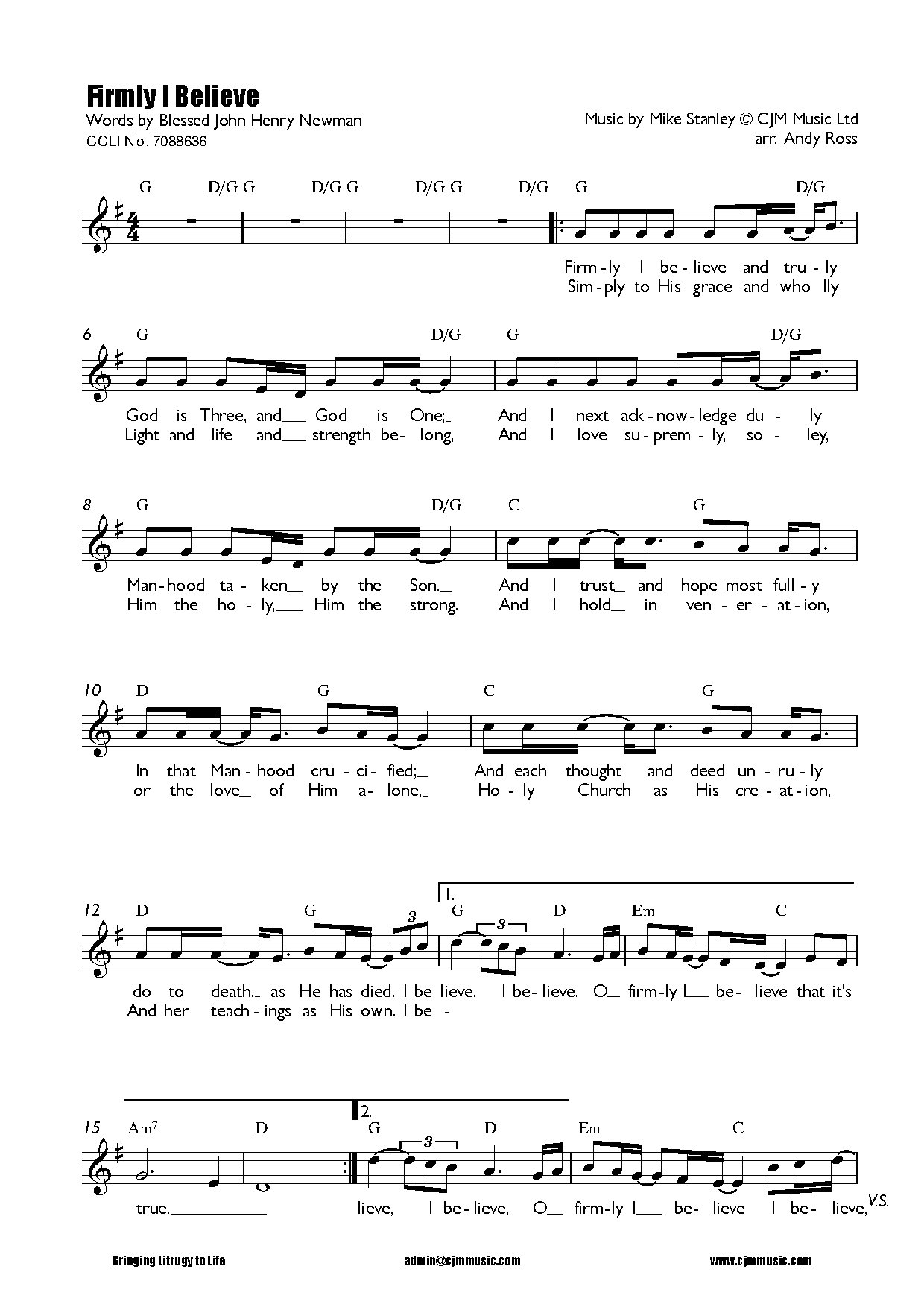 Firmly-i-believe - Download Choir Script PDF