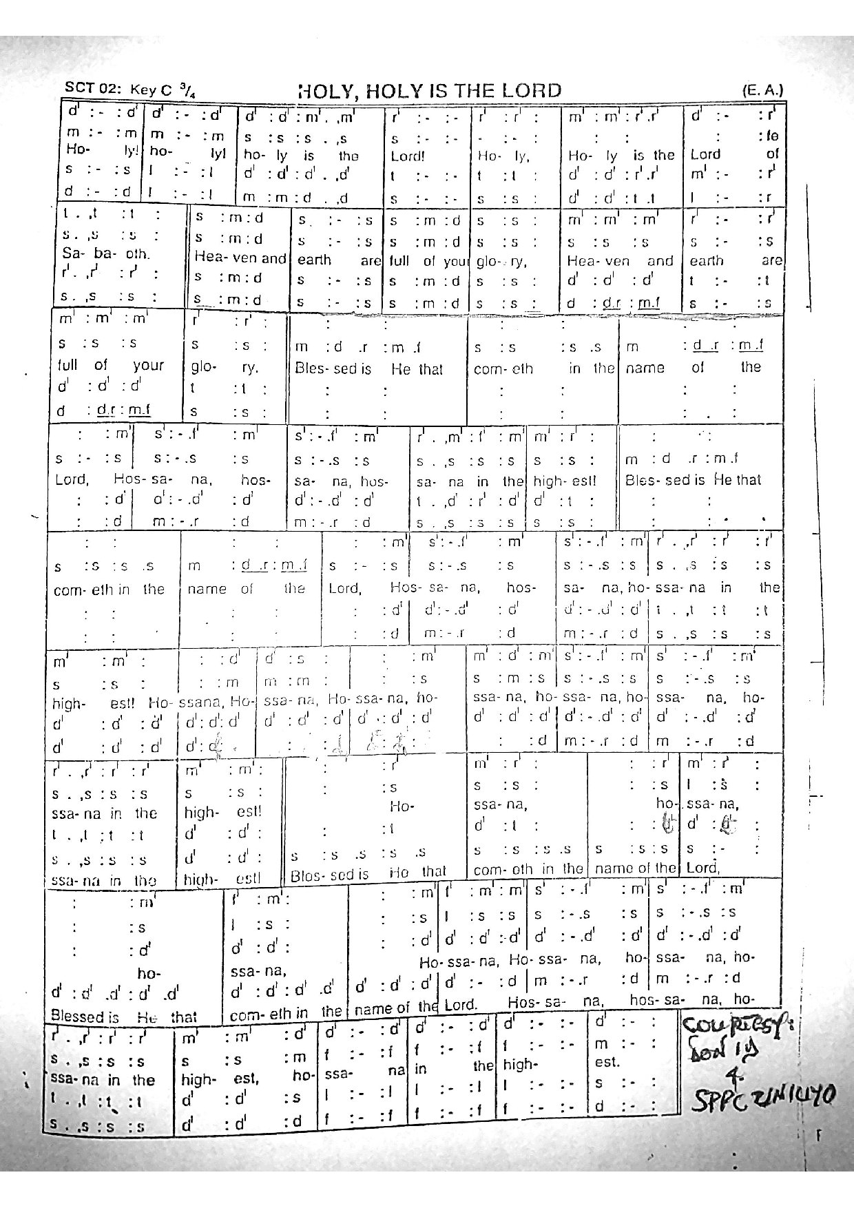 Holy Holy Is The Lord - Download Choir Script PDF