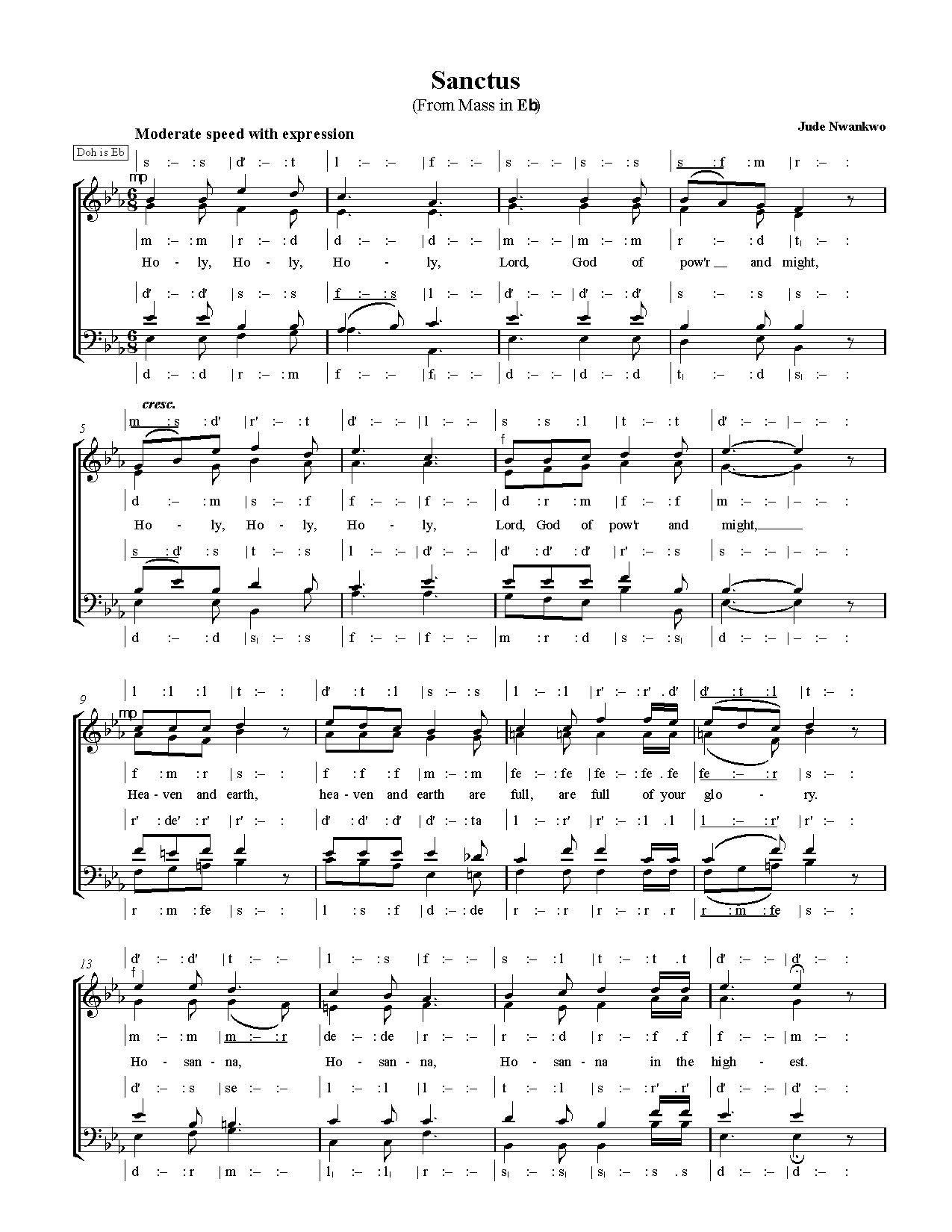 Sanctus Jude Nwankwo - Download Choir Script PDF