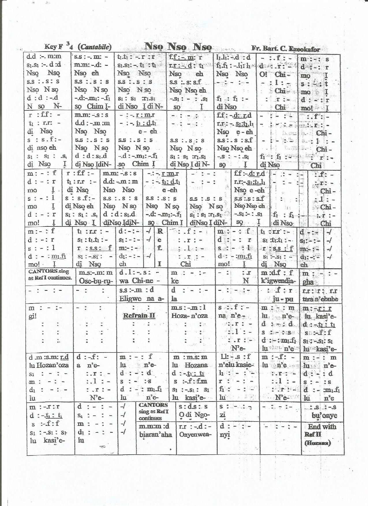 Nso - Fr Bart Ezeokafor - Download Choir Script PDF