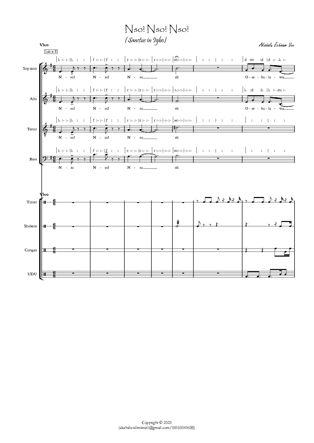 Nso! Nso!! Nso!!! Full Score - Download Choir Script PDF