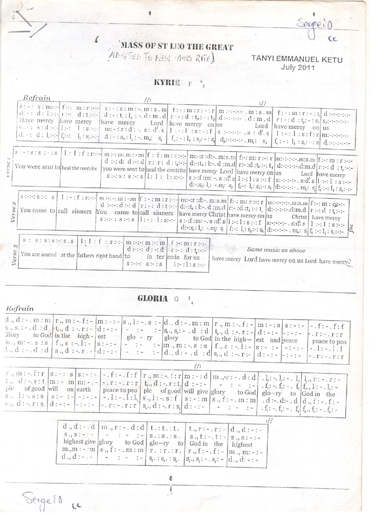 Gloria 1 - Download Choir Script PDF
