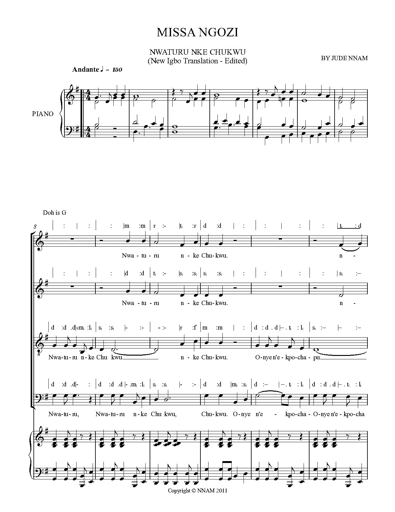 Missa Ngozi - Agnus Dei(igbo)