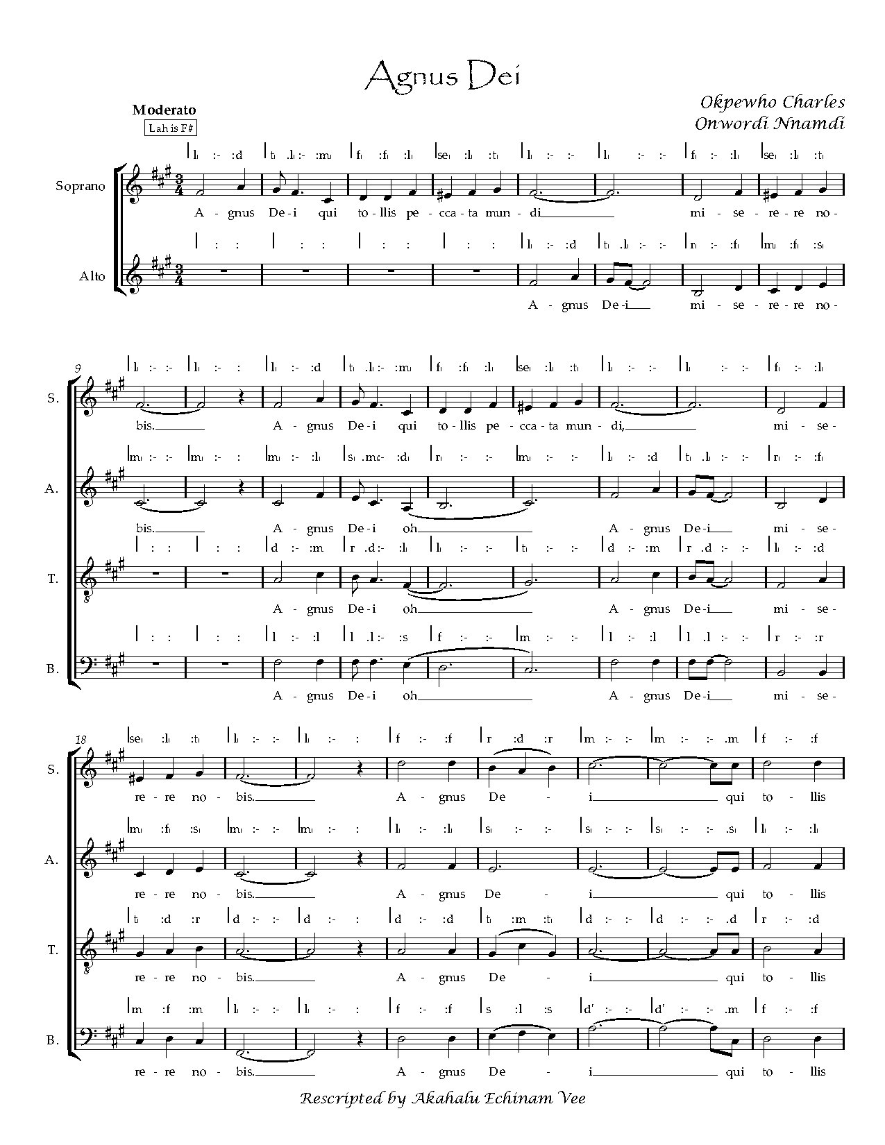 Agnus Dei - Okpewho And Nnamdi