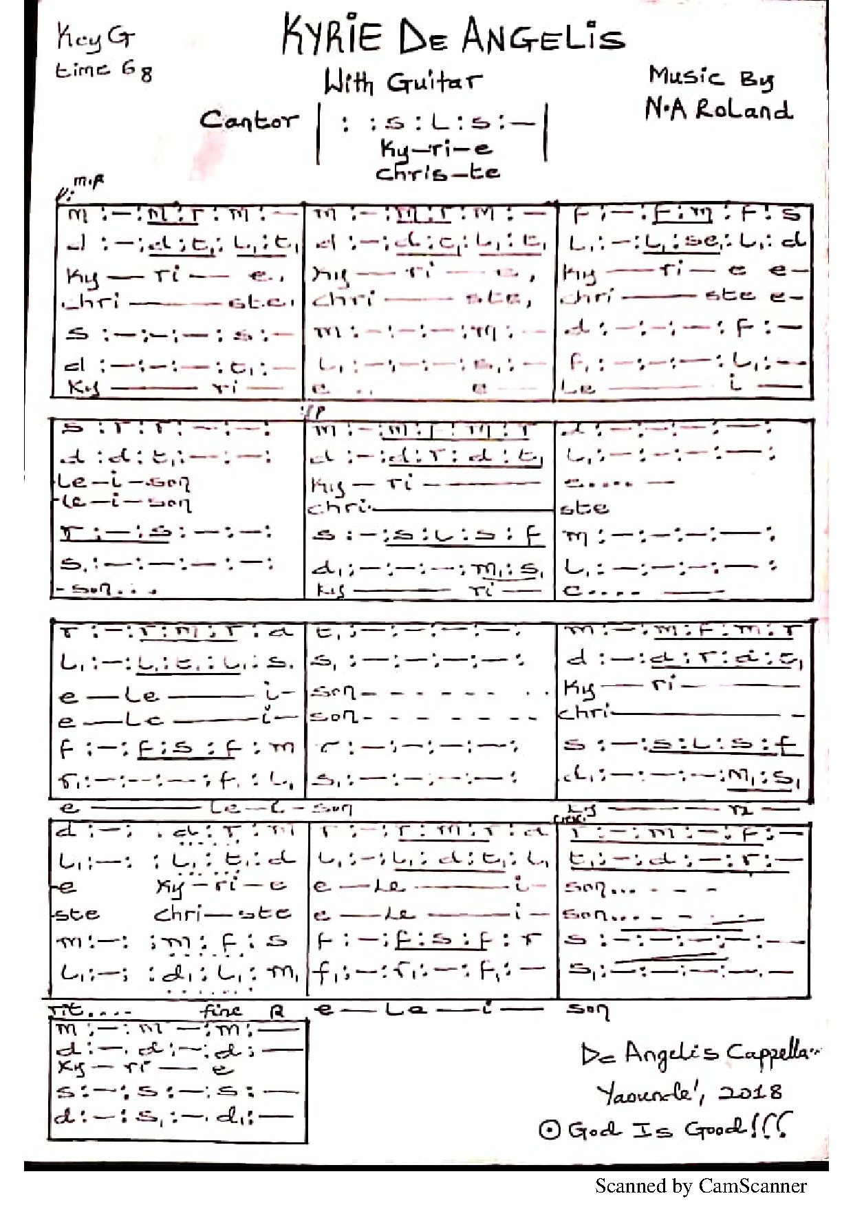 Kyrie De Angelis - Download Choir Script PDF