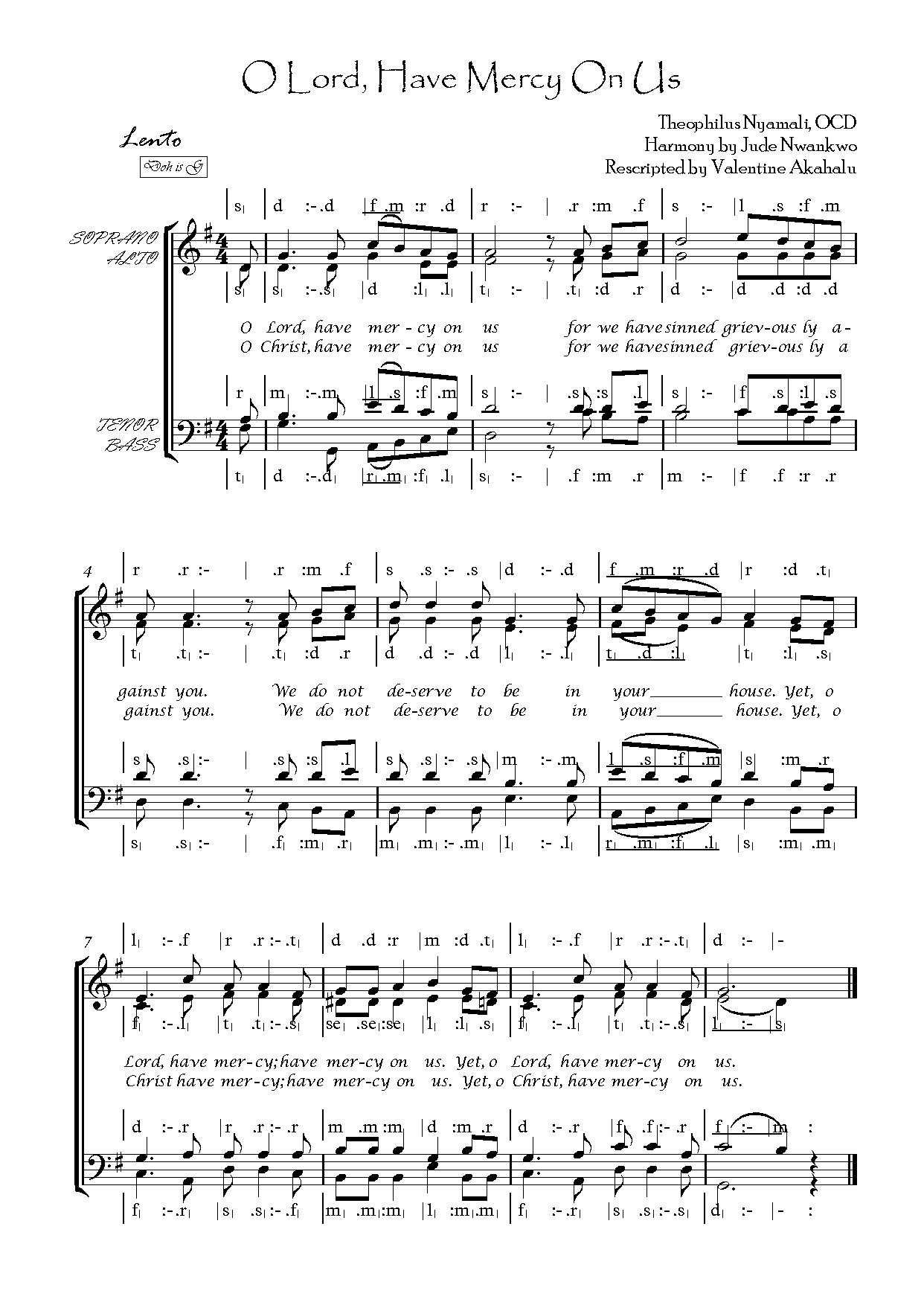 O Lord, Have Mercy On Us - Download Choir Script PDF