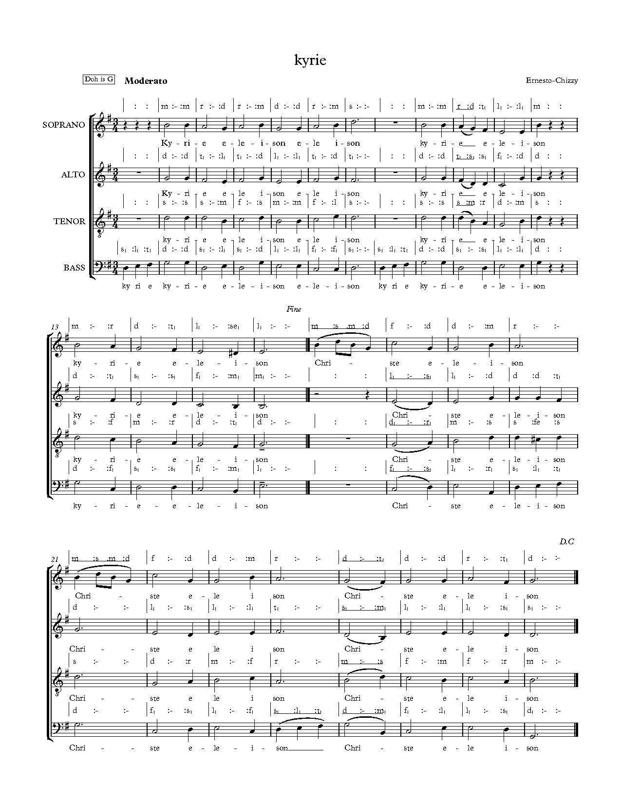 Kyrie - Full Score - Download Choir Script PDF