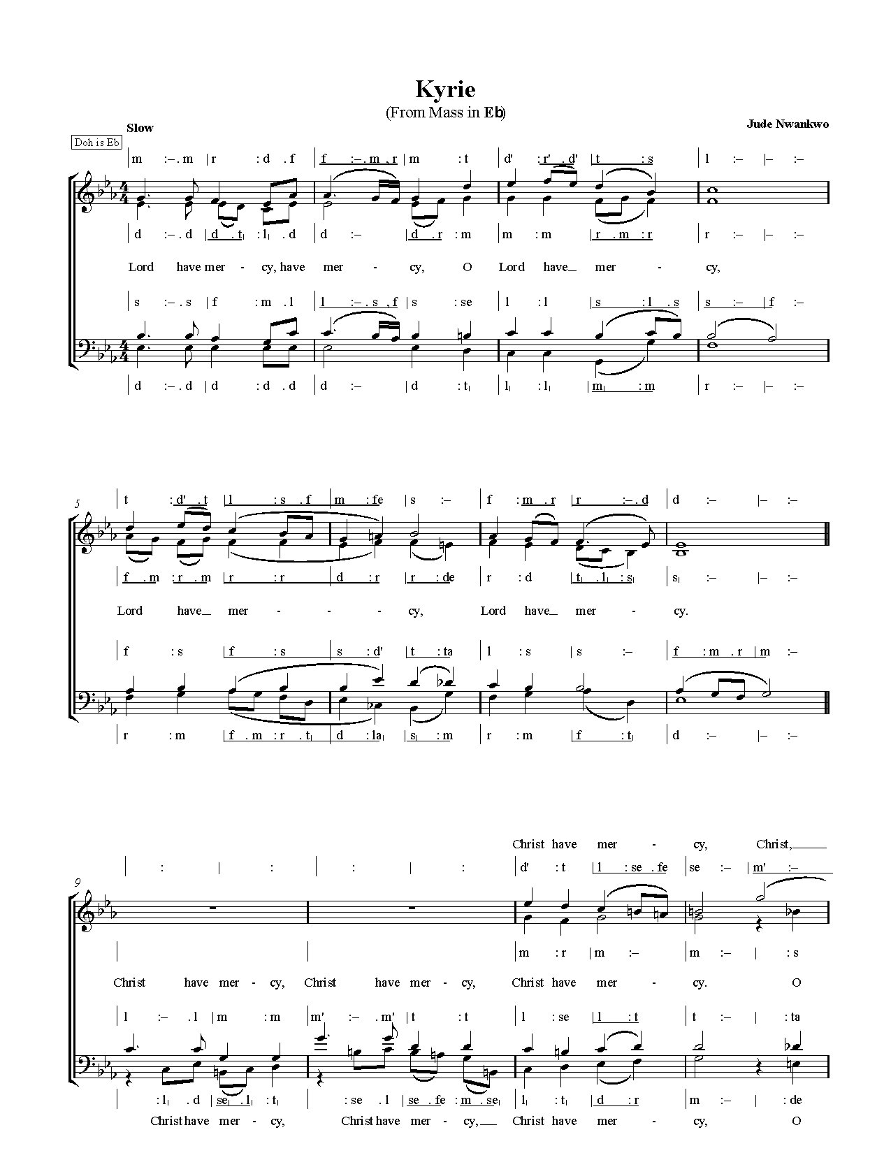 Kyrie Jude Nwankwo - Download Choir Script PDF