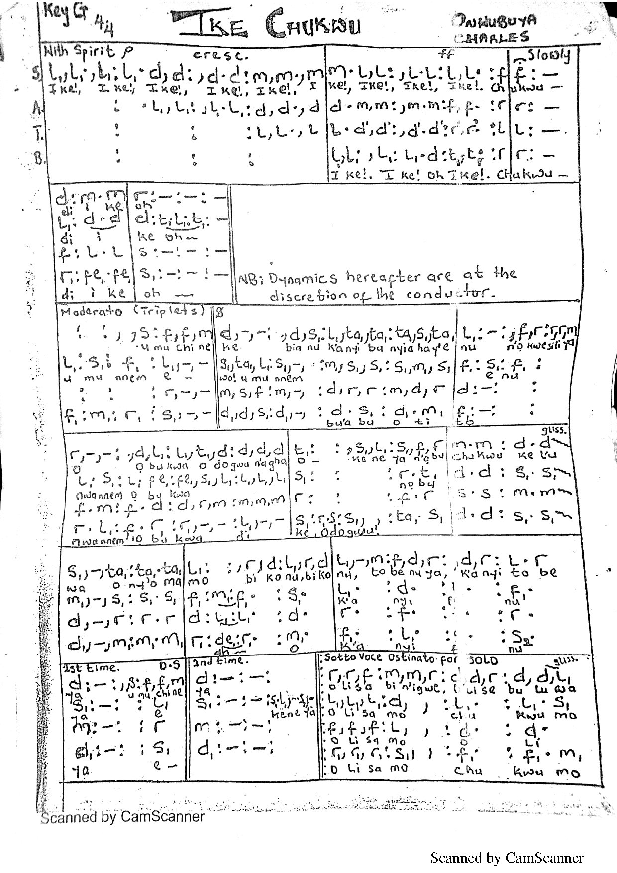Ikechukwu Solfa Only - Download Choir Script PDF