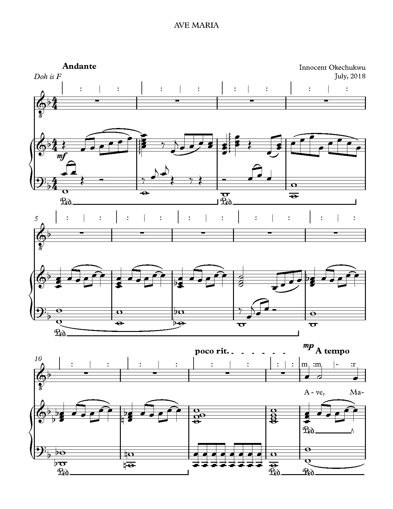 Ave Maria Solfa - Full Score