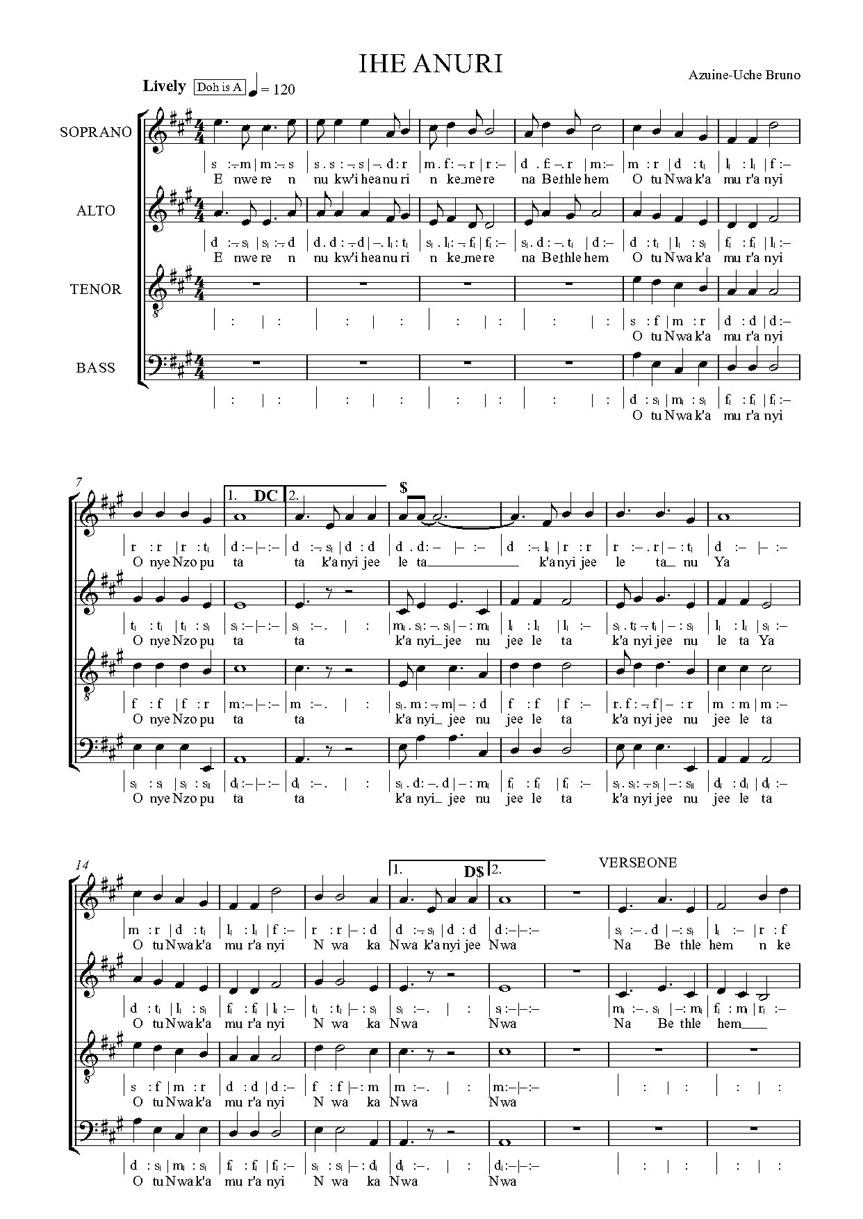 Ihe Anuri - Download Choir Script PDF