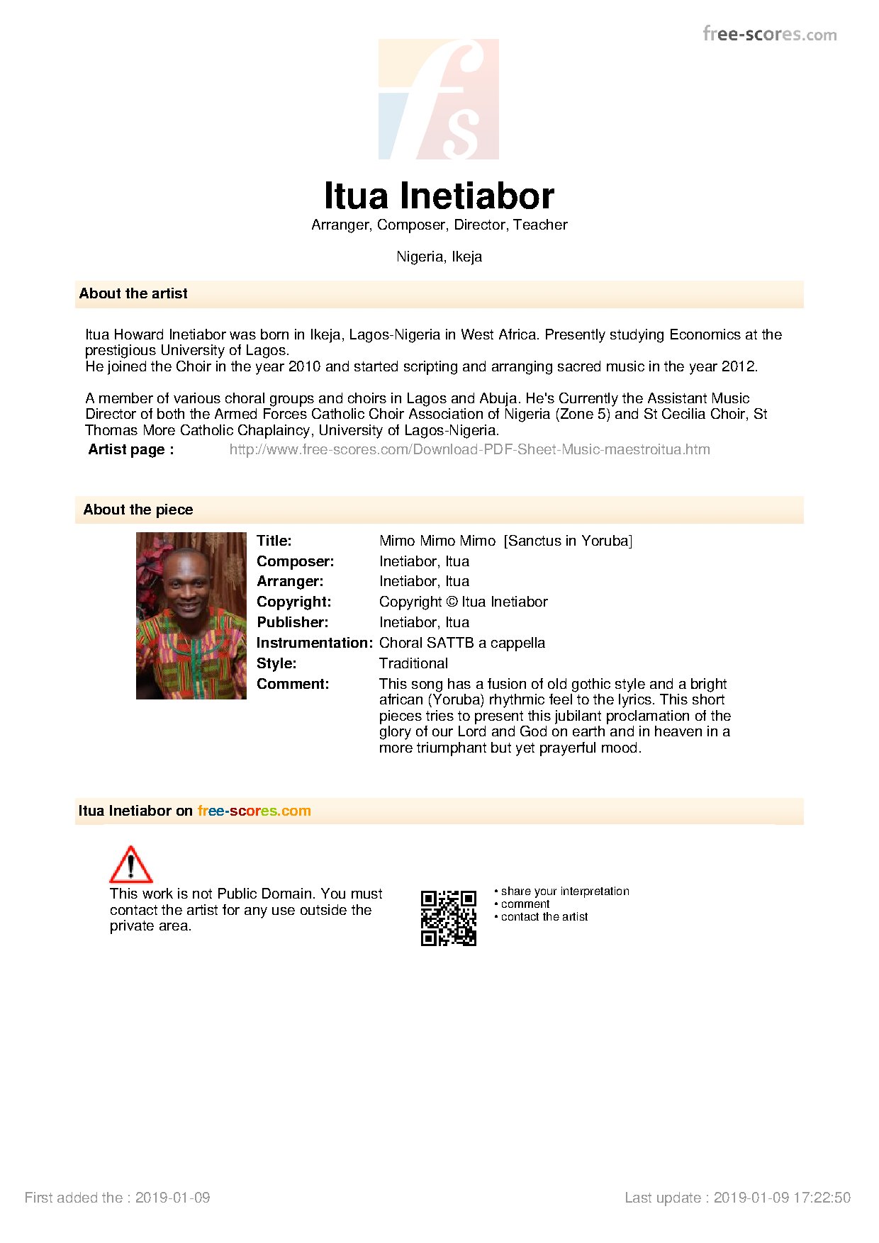 Inetiabor Itua - Mimo - Download Choir Script PDF