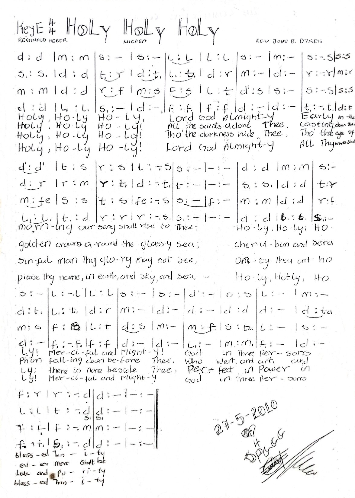 Holy Holy Holy - Download Choir Script PDF
