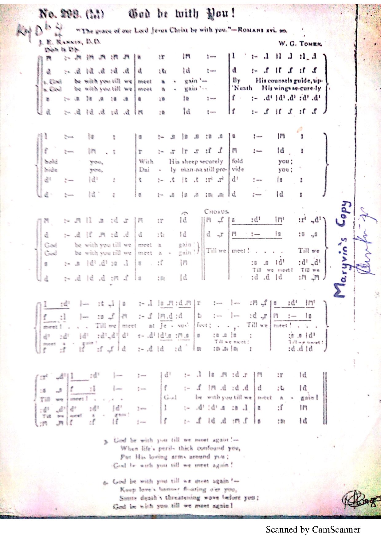 God Be With You - Download Choir Script PDF