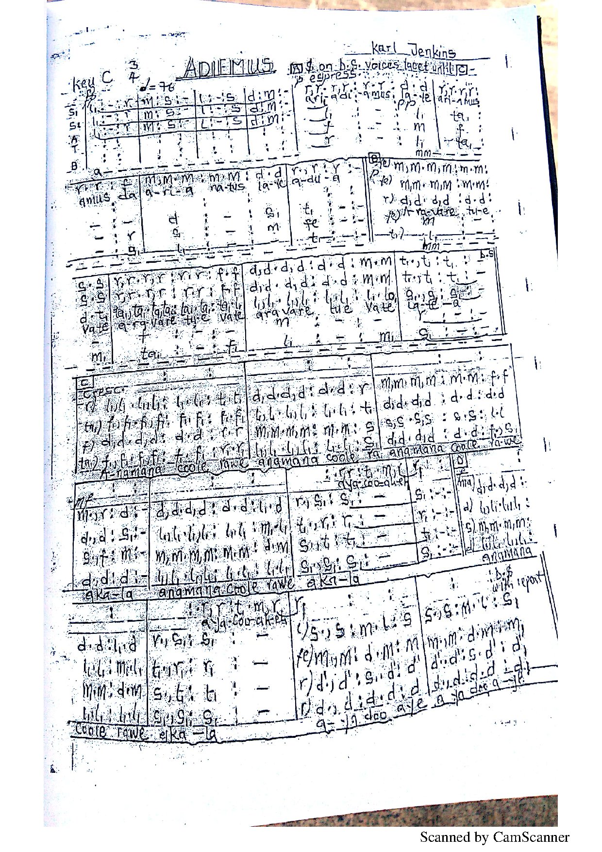 Adiemus Solfa - Download Choir Script PDF