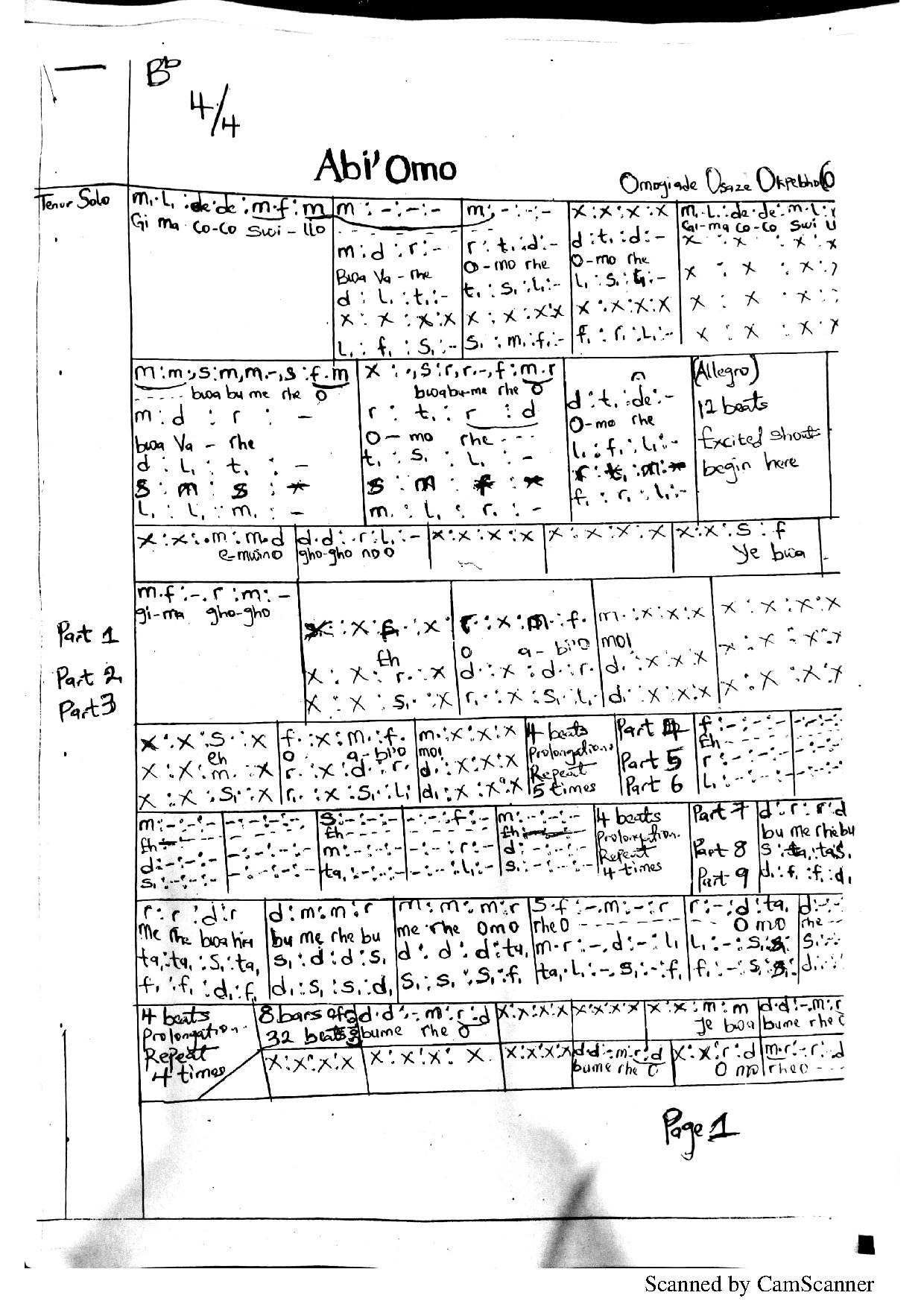 Abi Omo - Download Choir Script PDF