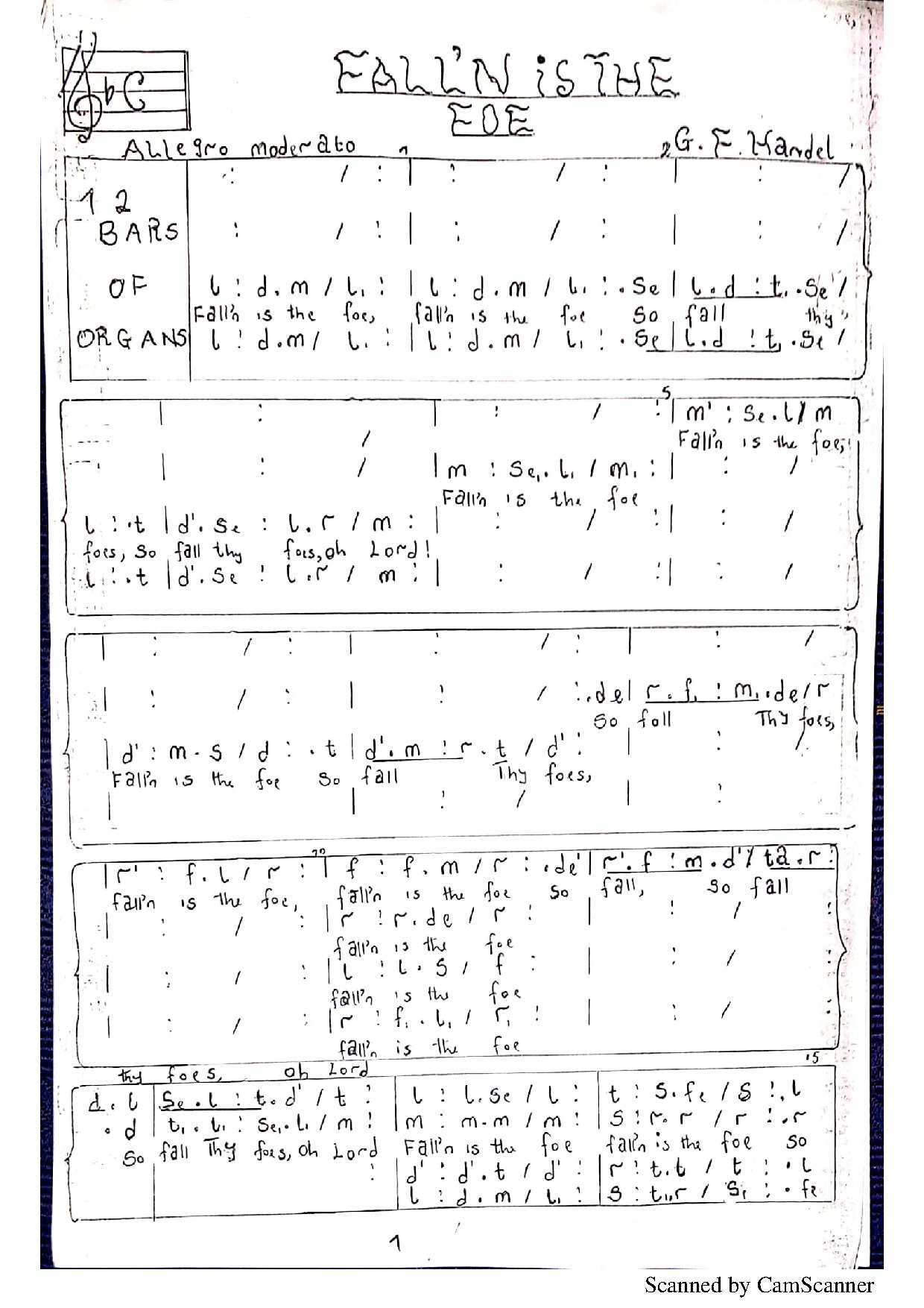Fallen Is The Foe - Download Choir Script PDF