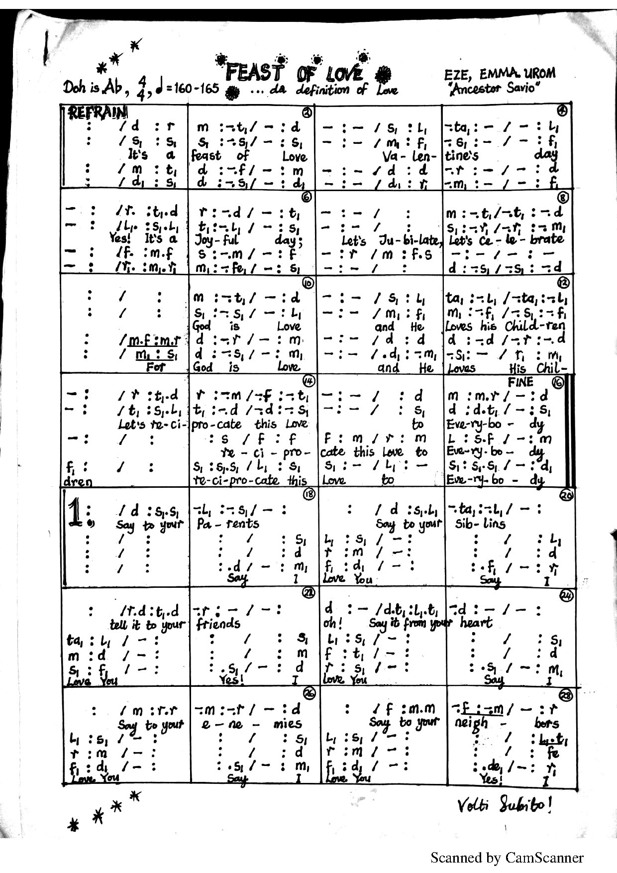 Feast Of Love(valentine) - Download Choir Script PDF
