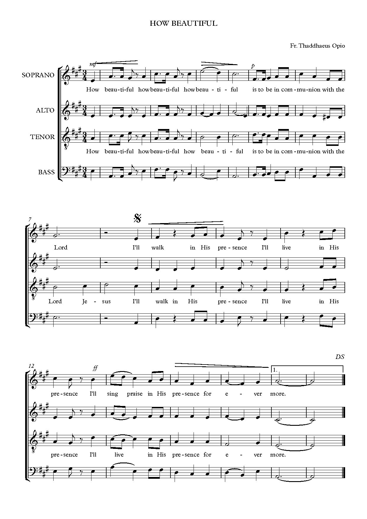 How Beautiful - Download Choir Script PDF