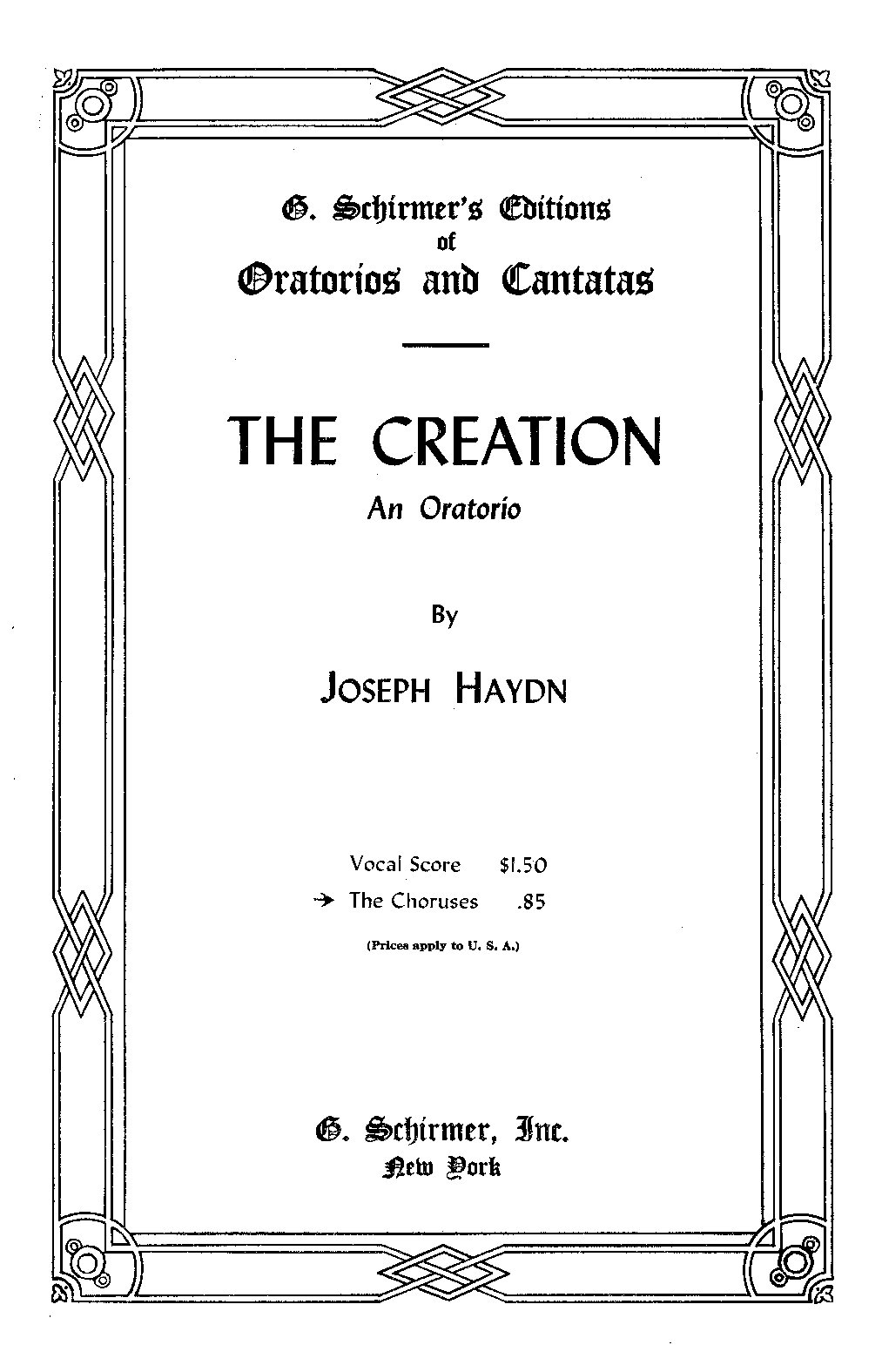 J F Haydn - Creation - Download Choir Script PDF