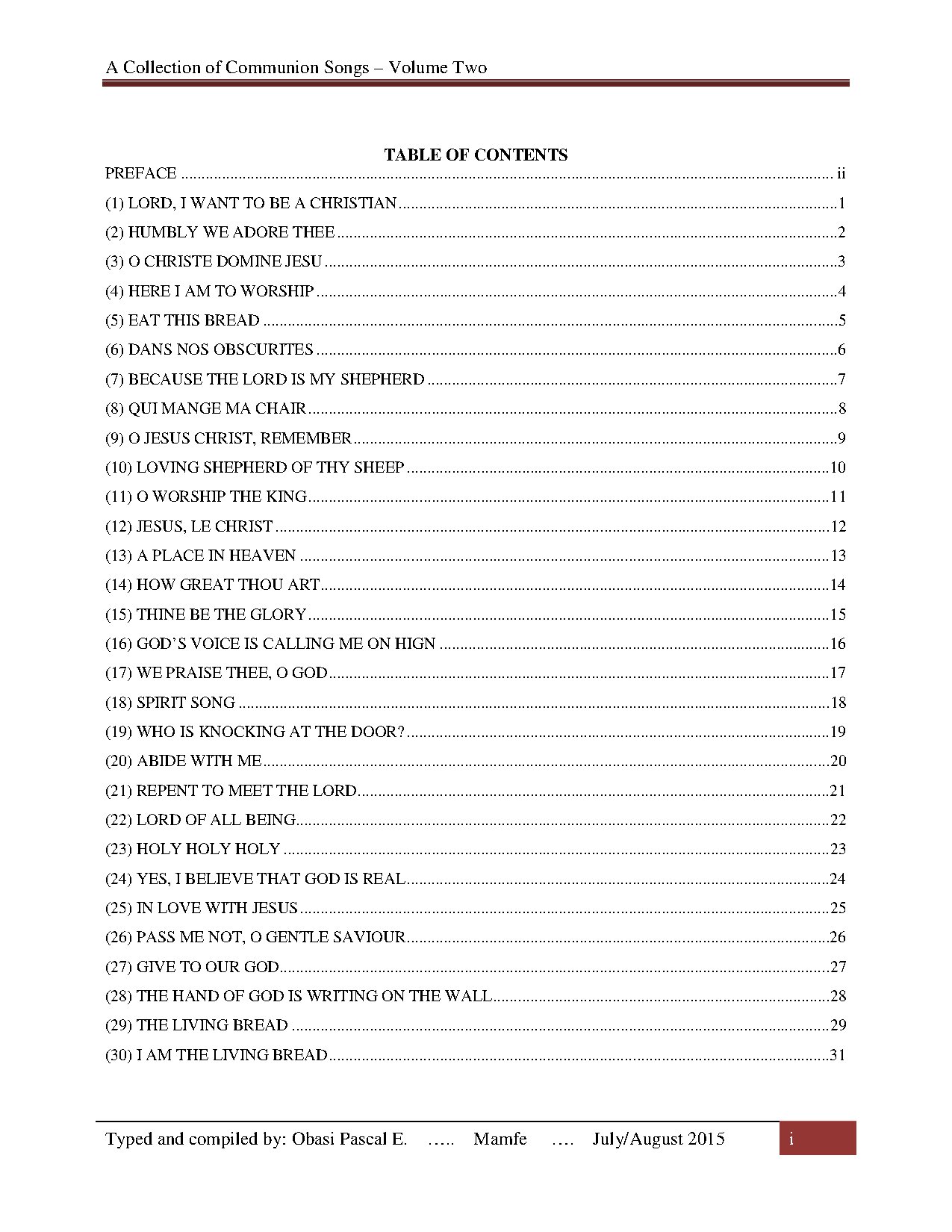 Communion Vol 2 - Download Choir Script PDF