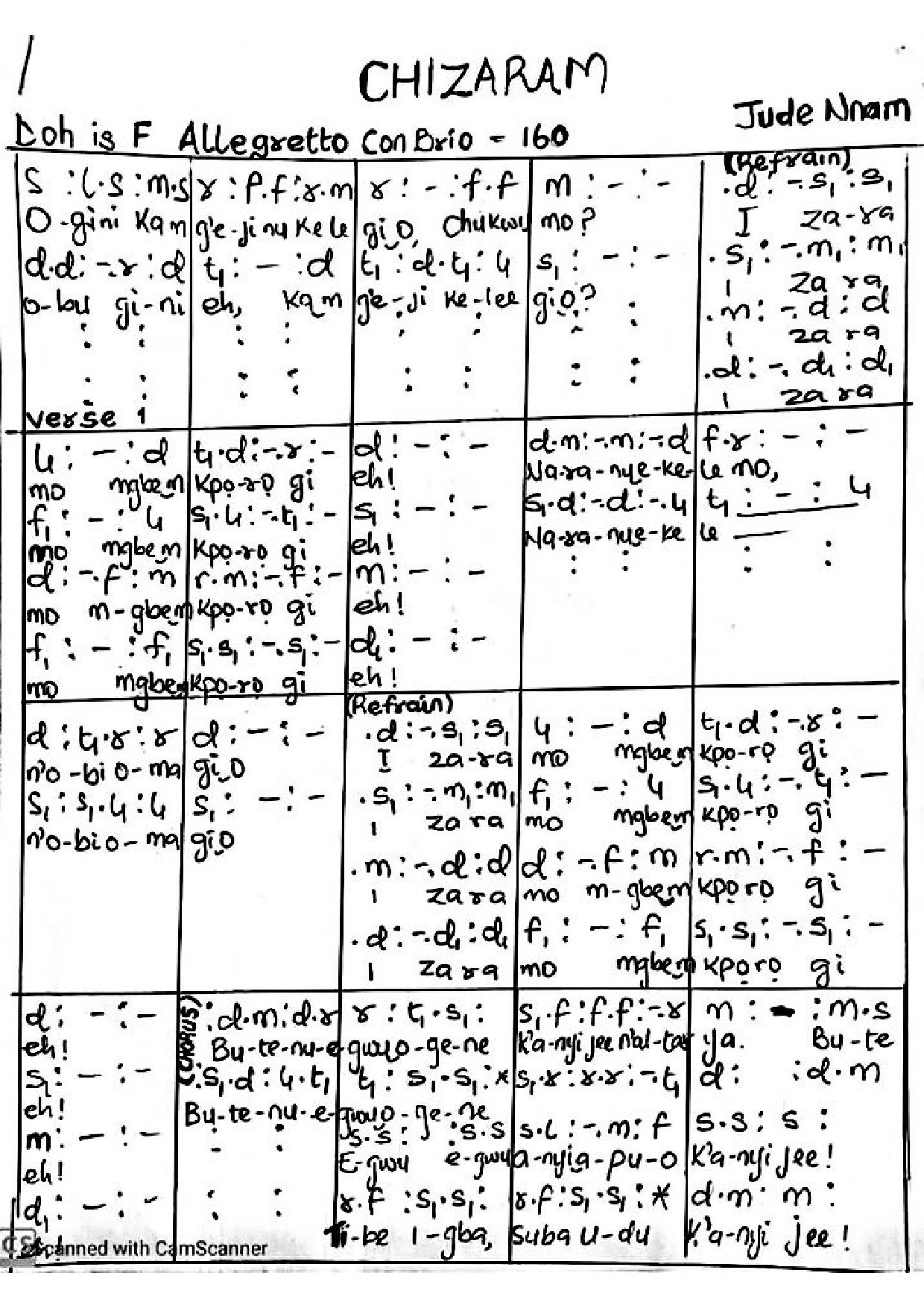 Chizaram - Download Choir Script PDF