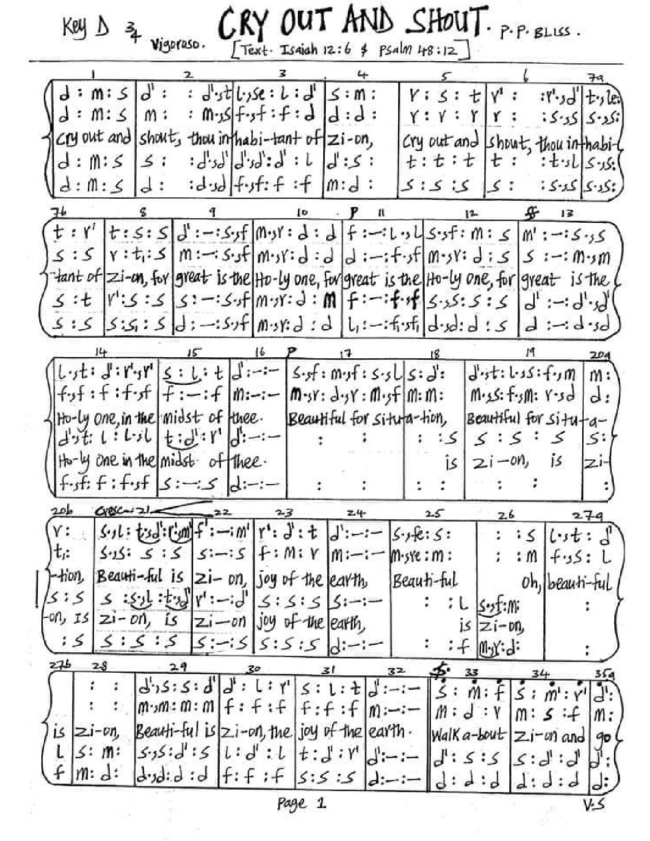 Cry Out And Shout -wps Office - Download Choir Script PDF