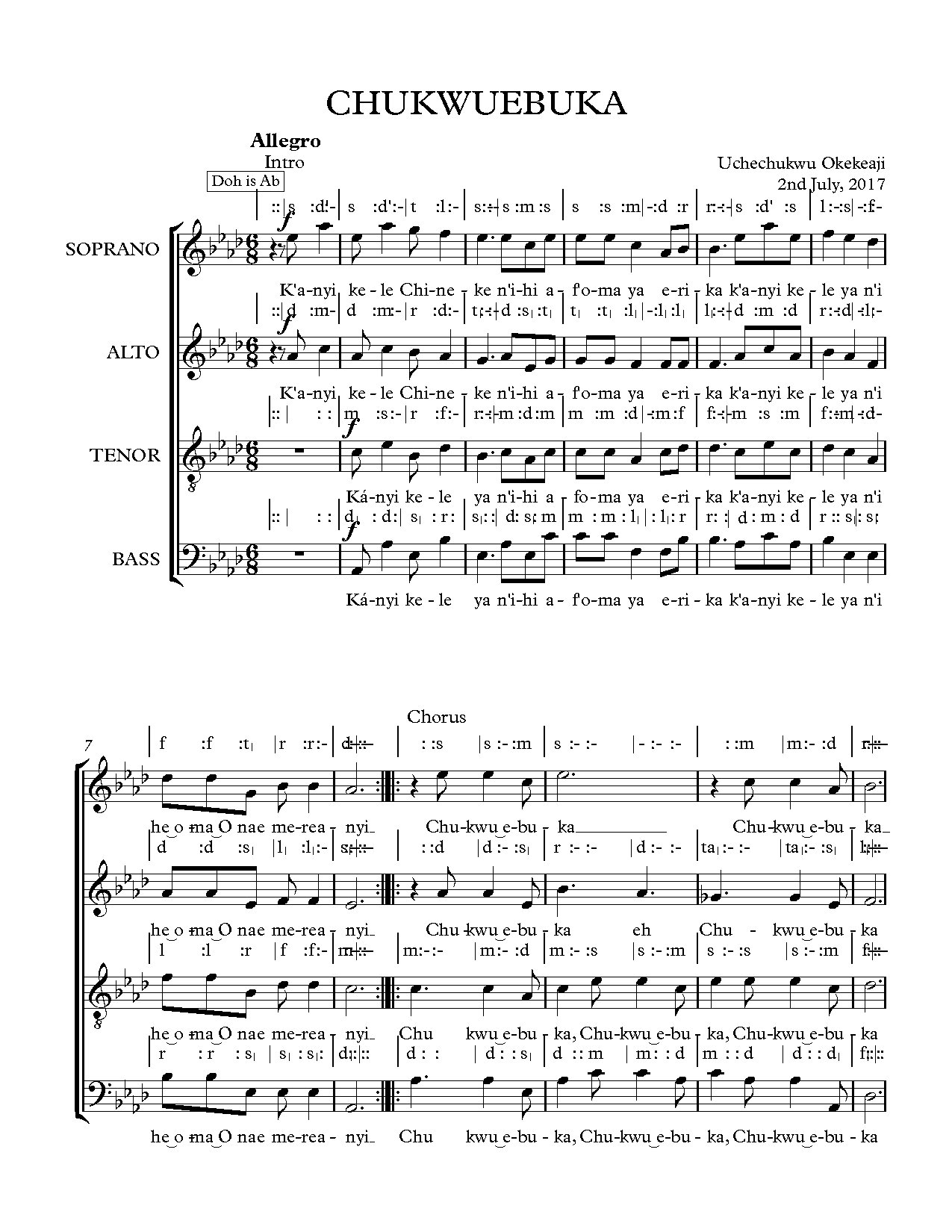 Chukwuebuka - Download Choir Script PDF