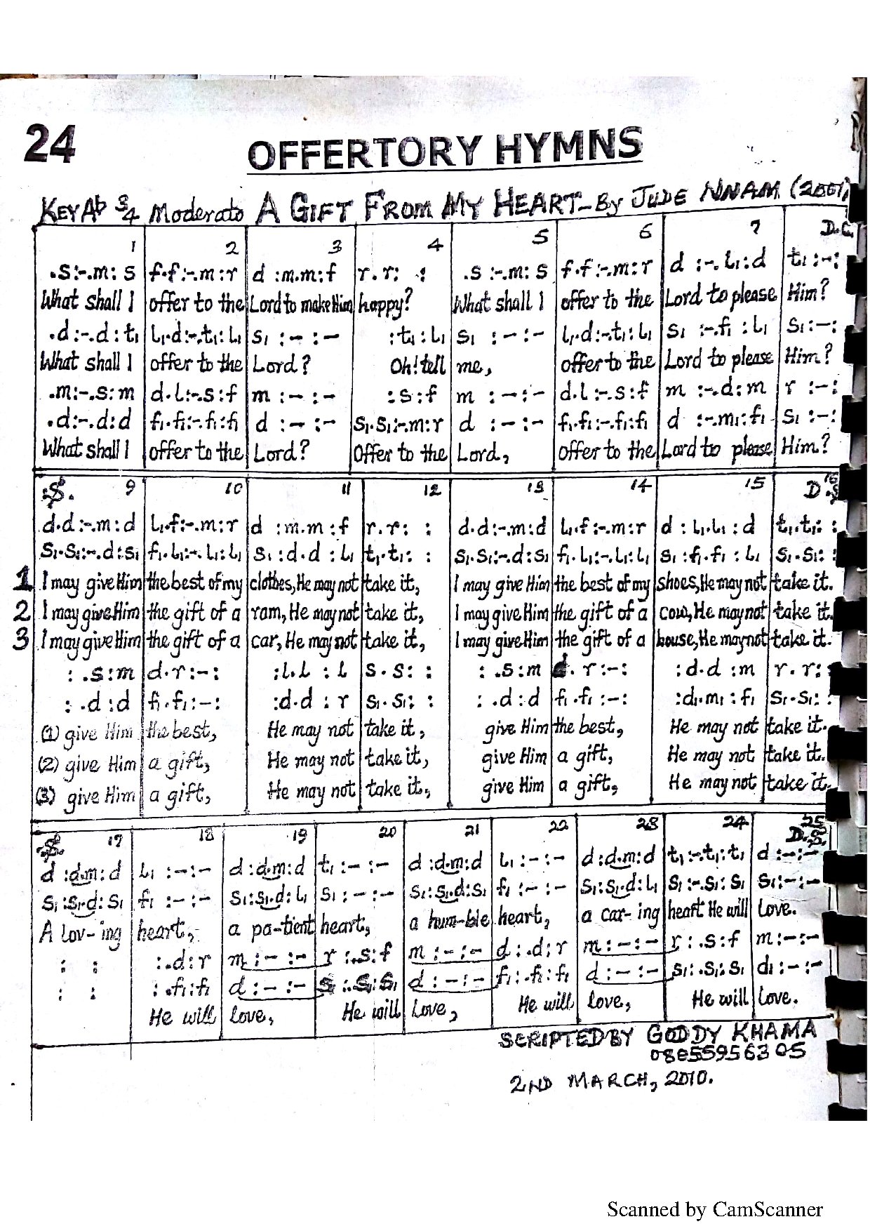 A Gift From My Heart2 - Download Choir Script PDF