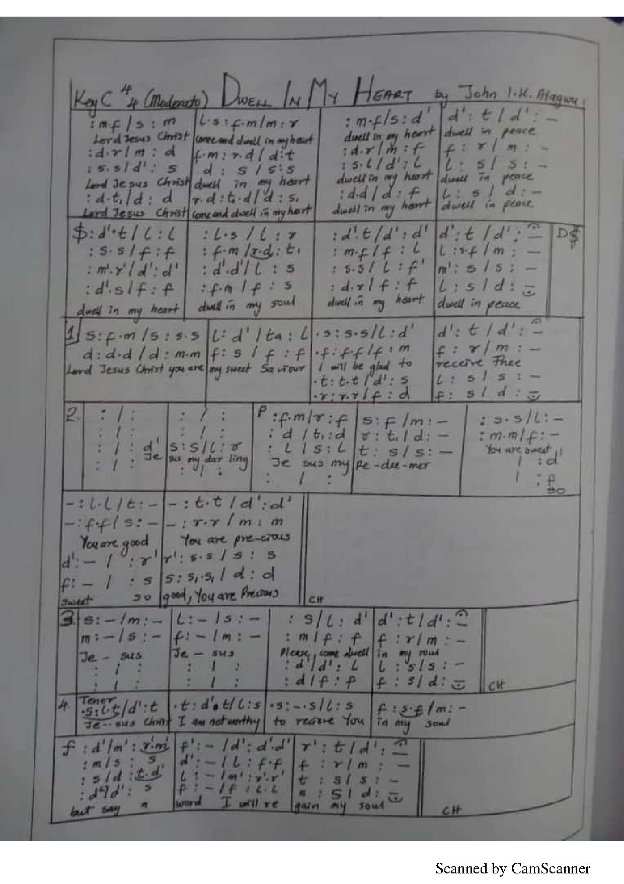 Dwell In My Heart - Download Choir Script PDF