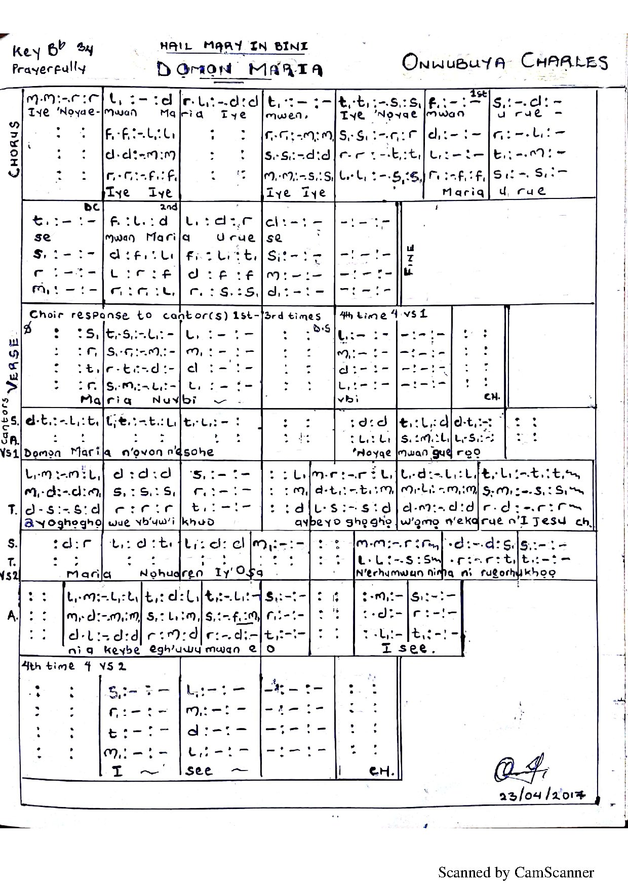Domon Maria - Download Choir Script PDF