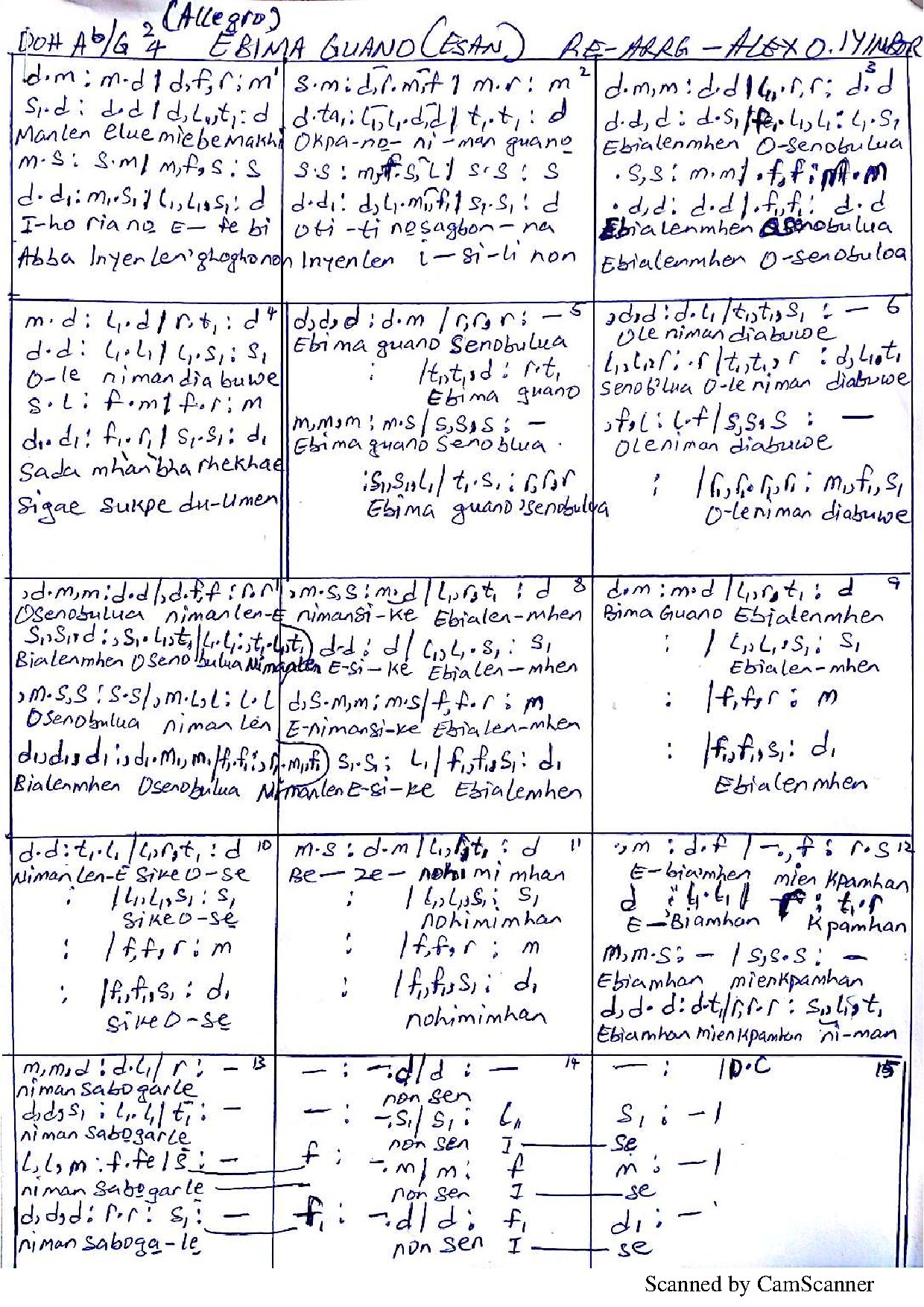 Ebima Guano Page 1 - Download Choir Script PDF